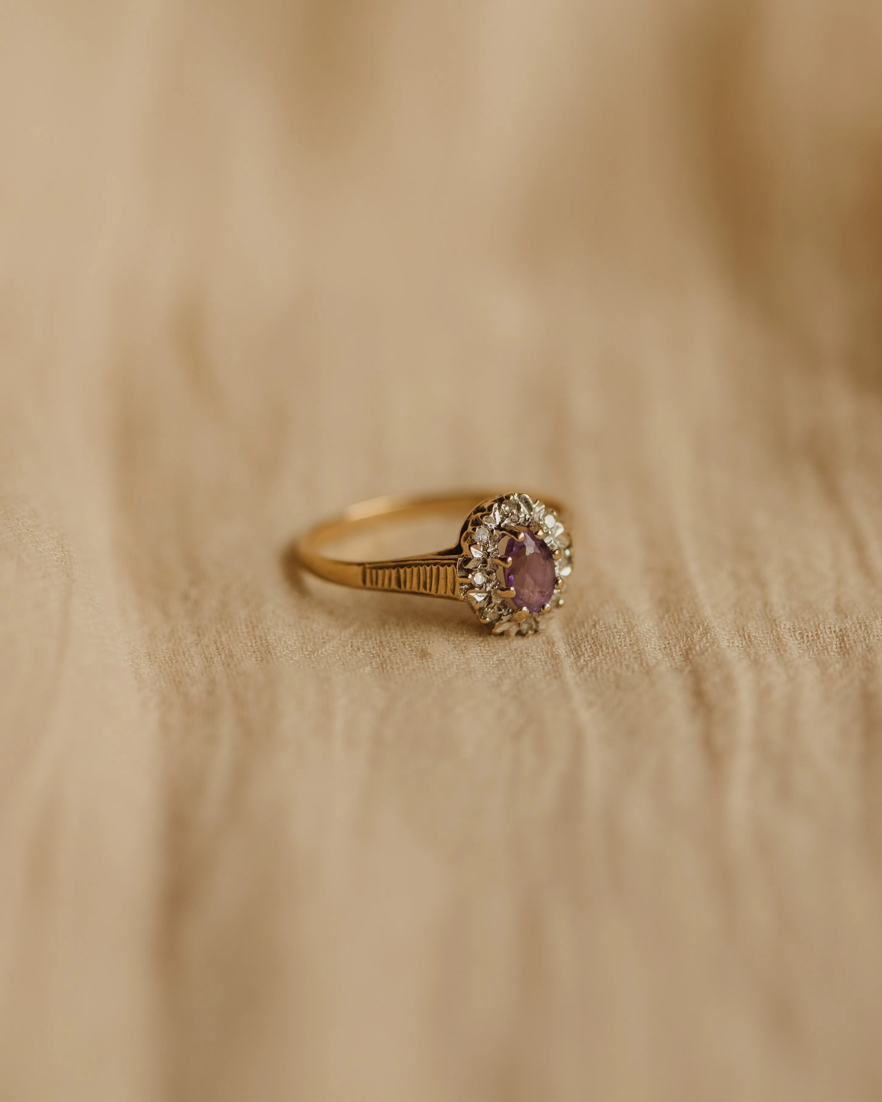 Eugenie 1978 9ct Gold Amethyst & Diamond Ring sold by Rock n Rose product image thumbnail 3
