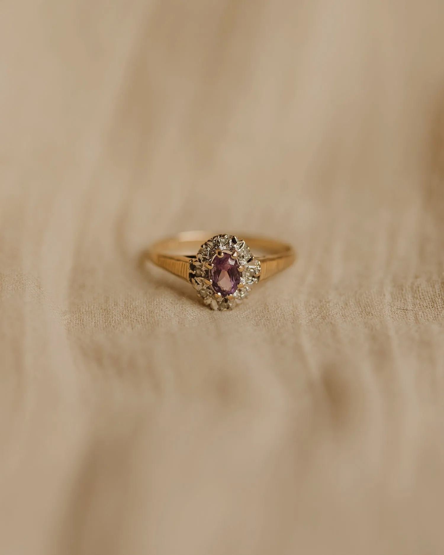 Eugenie 1978 9ct Gold Amethyst & Diamond Ring sold by Rock n Rose