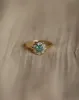 Thora Vintage 18ct Gold Blue Topaz & Diamond Cluster Flowerhead Ring sold by Rock n Rose