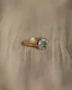 Thora Vintage 18ct Gold Blue Topaz & Diamond Cluster Flowerhead Ring sold by Rock n Rose