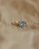 Portia 1991 Vintage 9ct Gold Blue Topaz & Diamond Cluster Ring sold by Rock n Rose