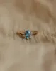 Portia 1991 Vintage 9ct Gold Blue Topaz & Diamond Cluster Ring sold by Rock n Rose