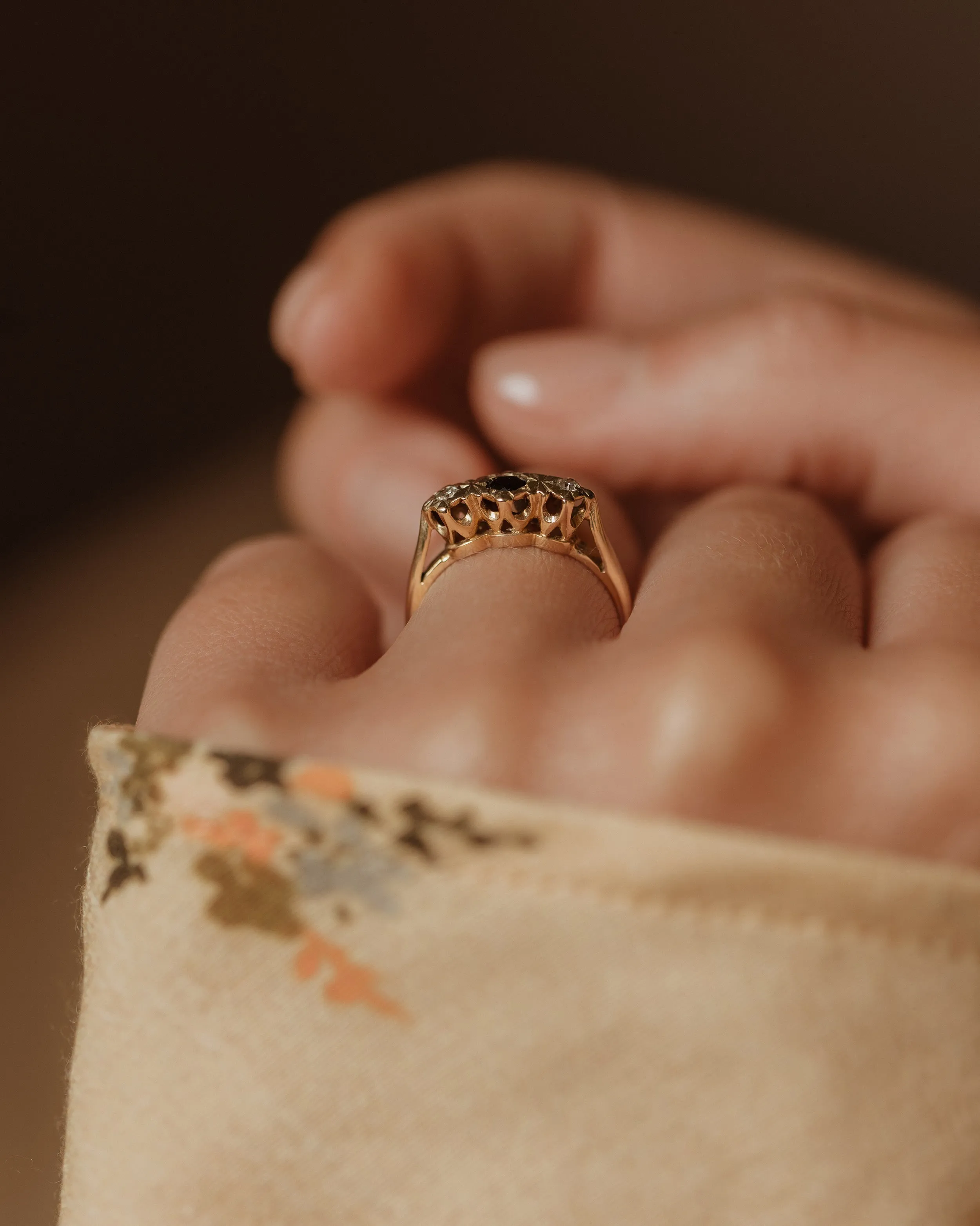 Lilian 1977 Vintage 9ct Gold Sapphire & Diamond Trilogy Ring sold by Rock n Rose product image thumbnail 3