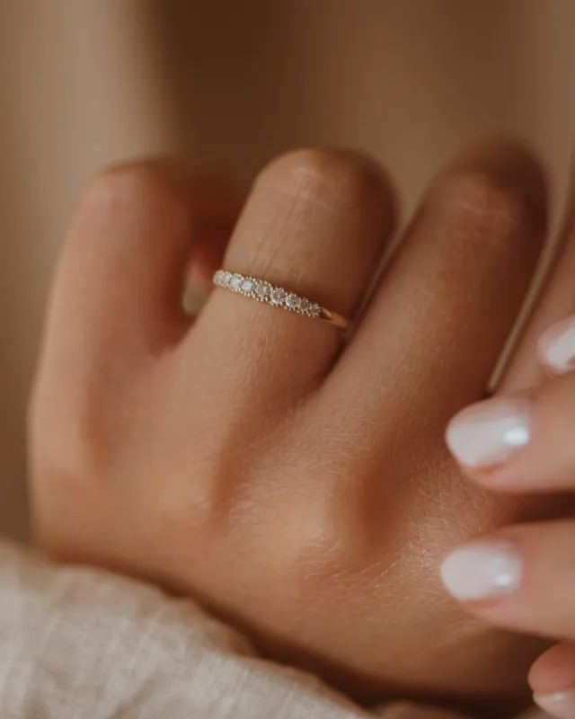 Effie Vintage 9ct Gold Diamond Half Eternity Ring sold by Rock n Rose