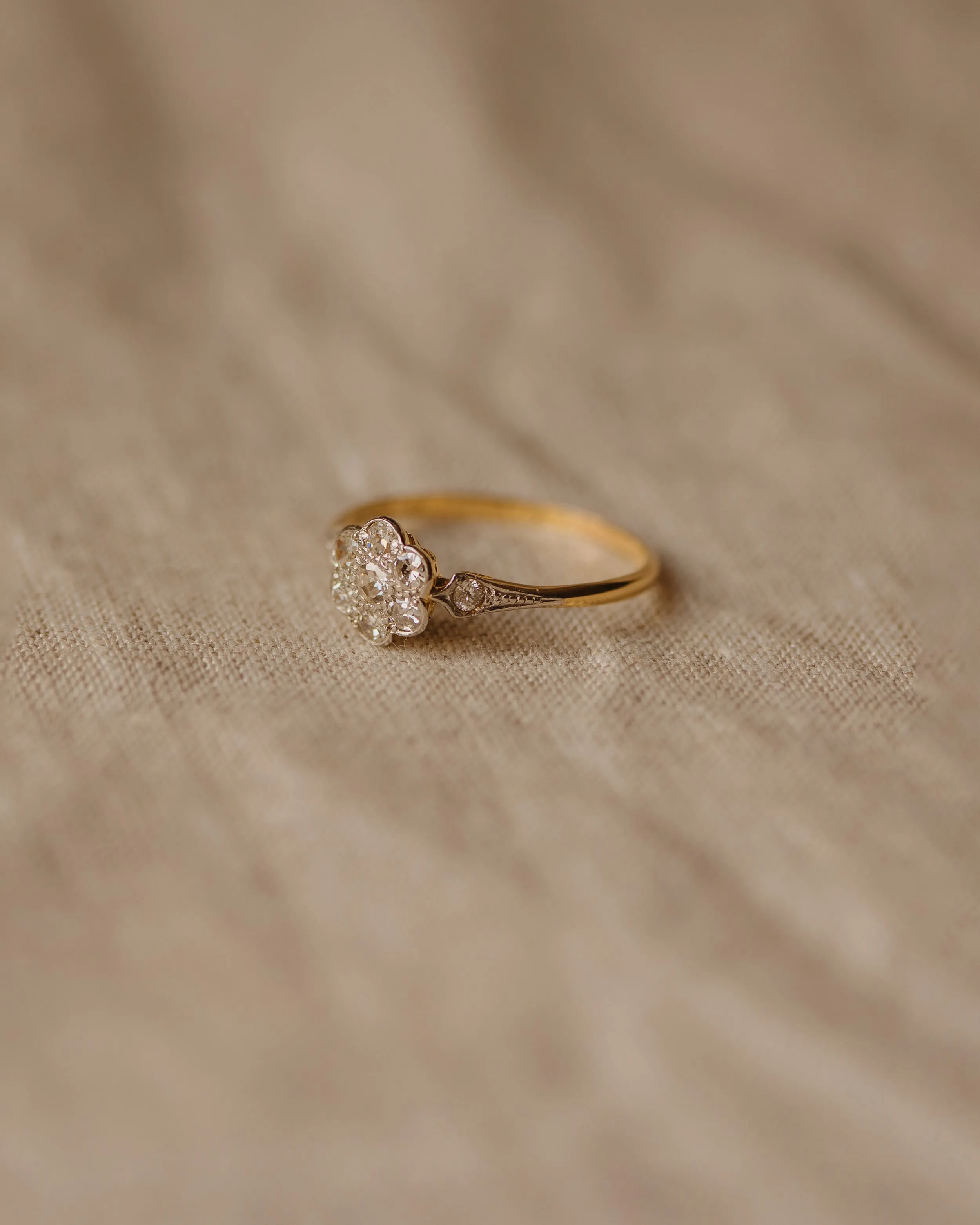 Bridget Antique 18ct Gold Diamond Cluster Ring sold by Rock n Rose product image thumbnail 5