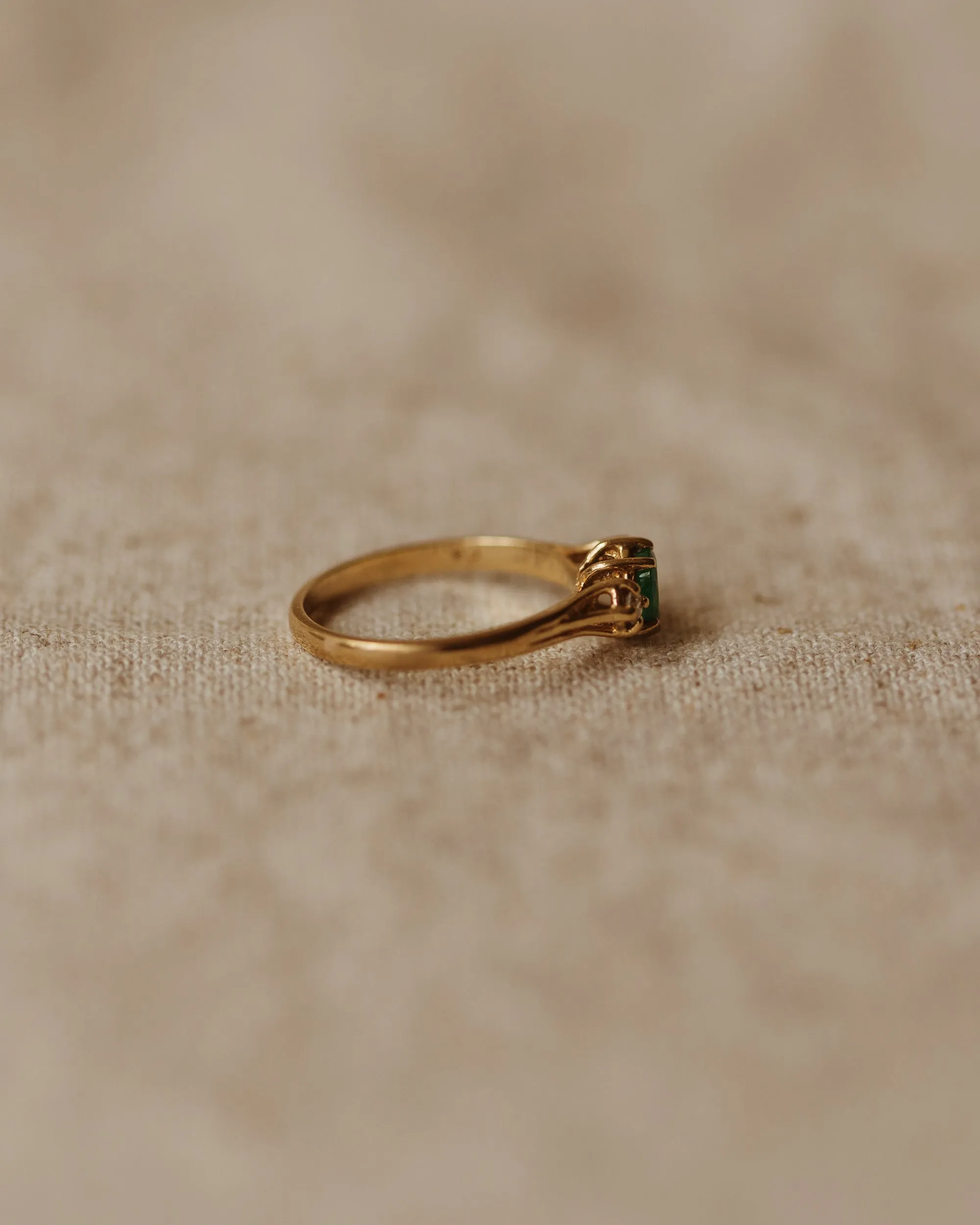 Dahlia Vintage 9ct Gold Emerald & Diamond Ring sold by Rock n Rose product image thumbnail 5