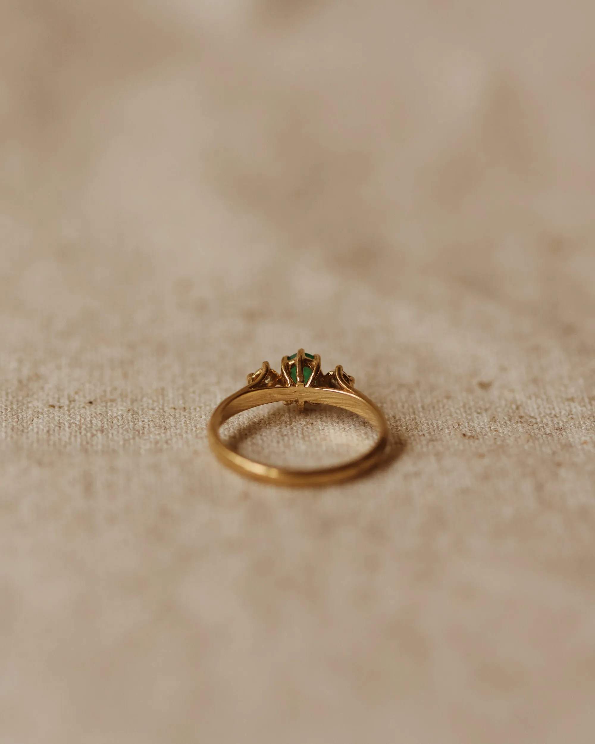 Dahlia Vintage 9ct Gold Emerald & Diamond Ring sold by Rock n Rose product image thumbnail 4