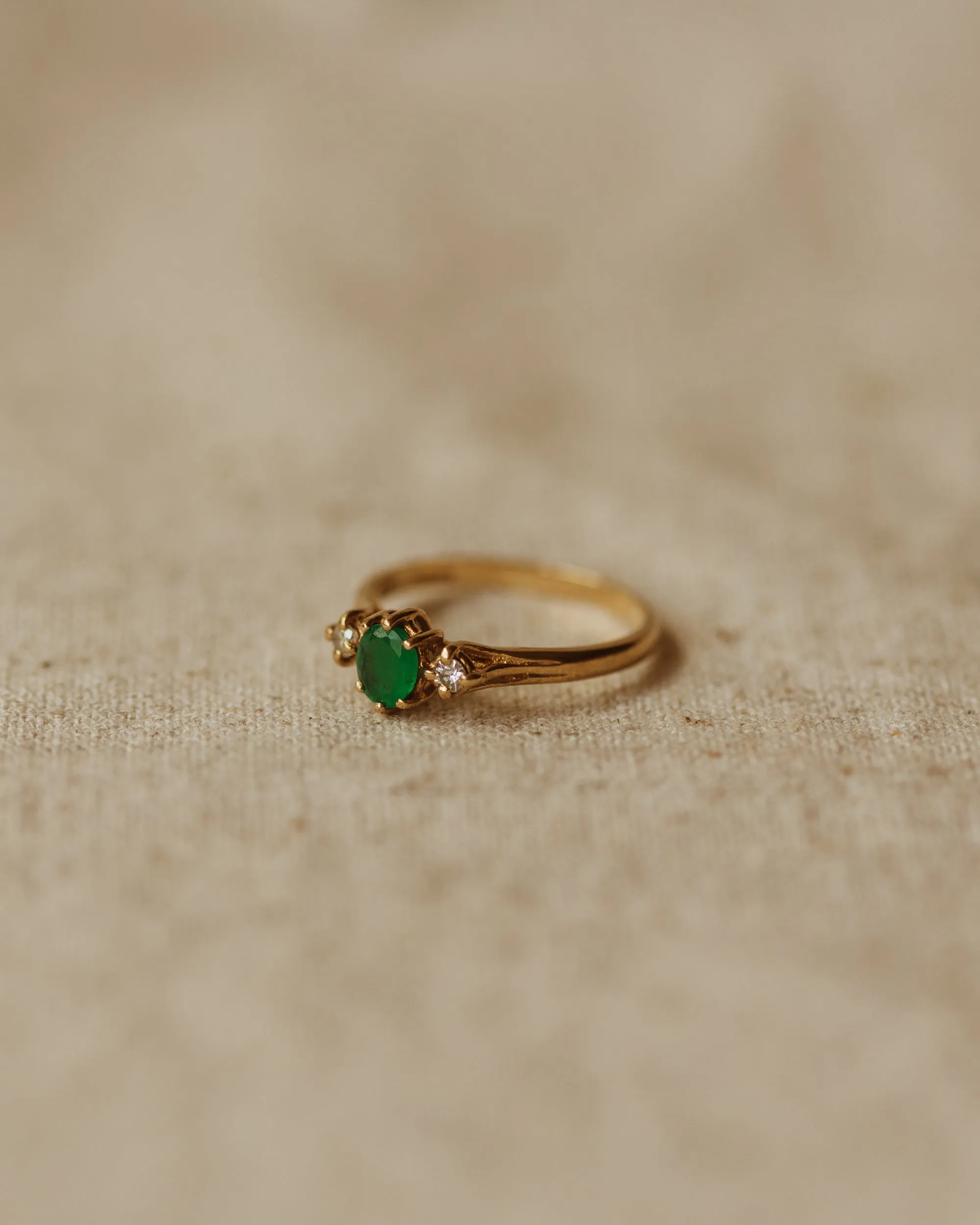Dahlia Vintage 9ct Gold Emerald & Diamond Ring sold by Rock n Rose product image thumbnail 3