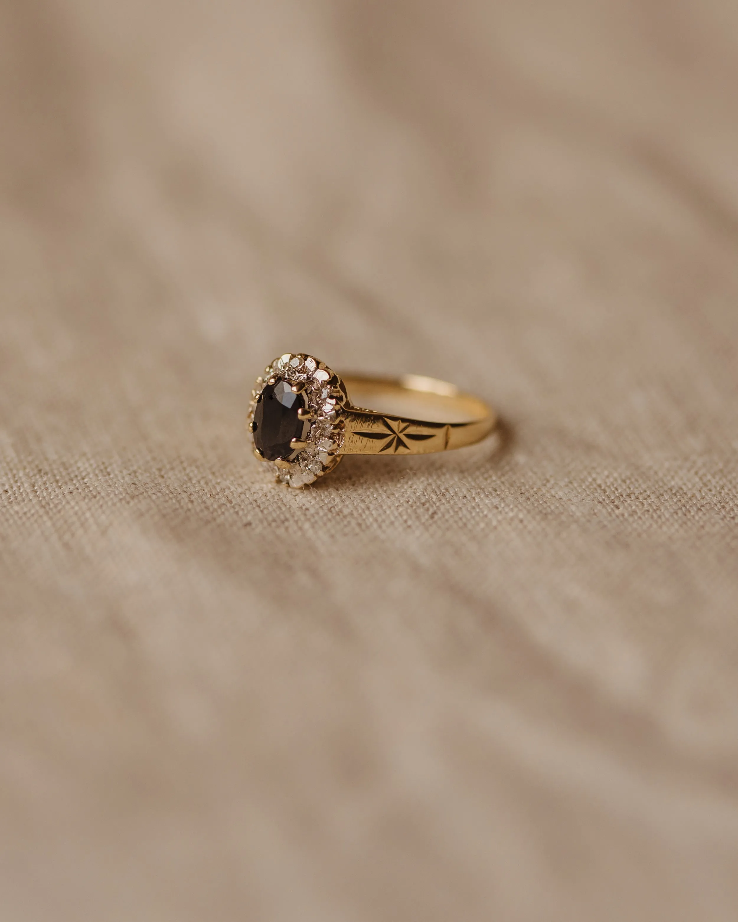 Nina 1989 9ct Gold Sapphire & Diamond Cluster Ring sold by Rock n Rose product image thumbnail 4