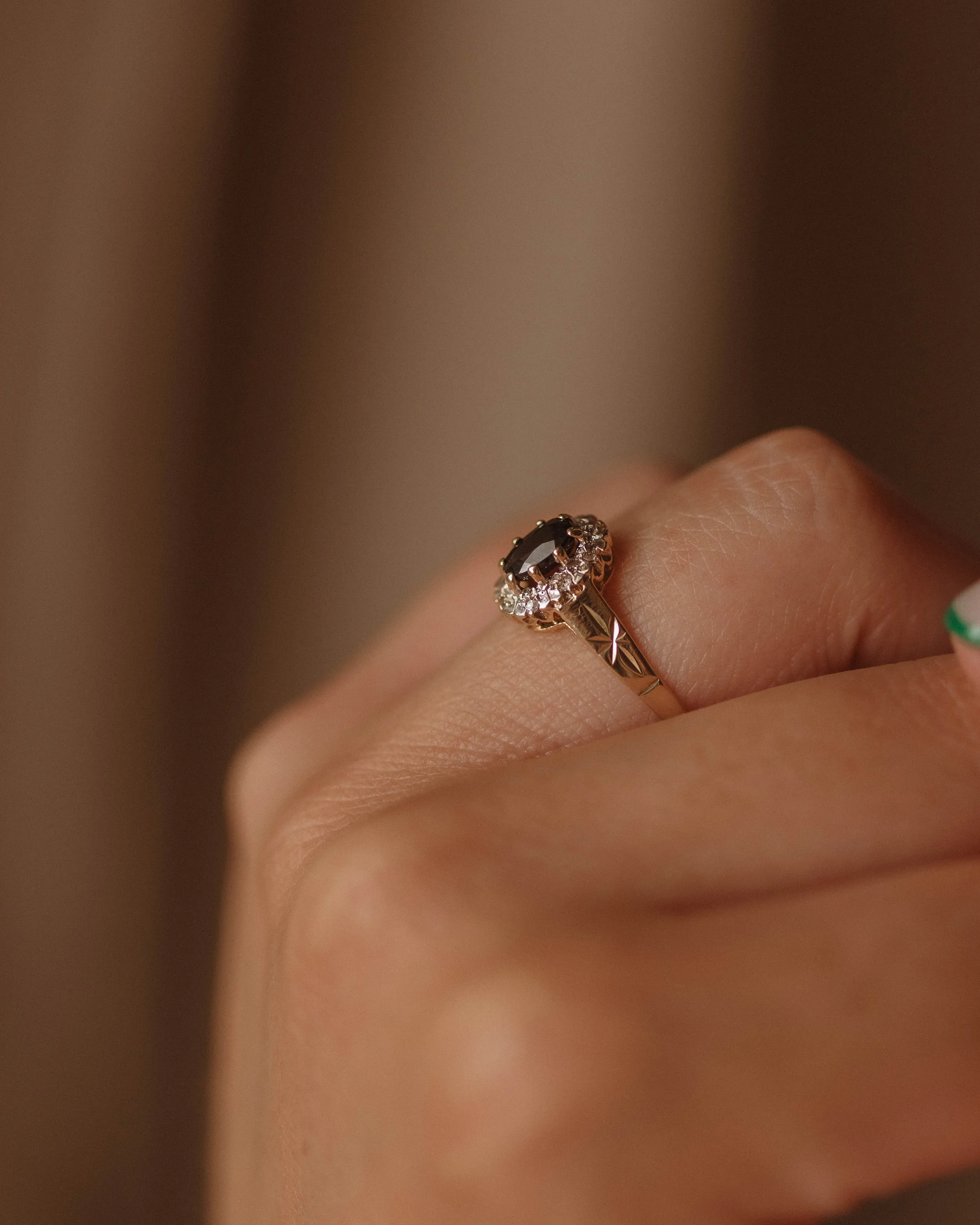 Nina 1989 9ct Gold Sapphire & Diamond Cluster Ring sold by Rock n Rose product image thumbnail 3