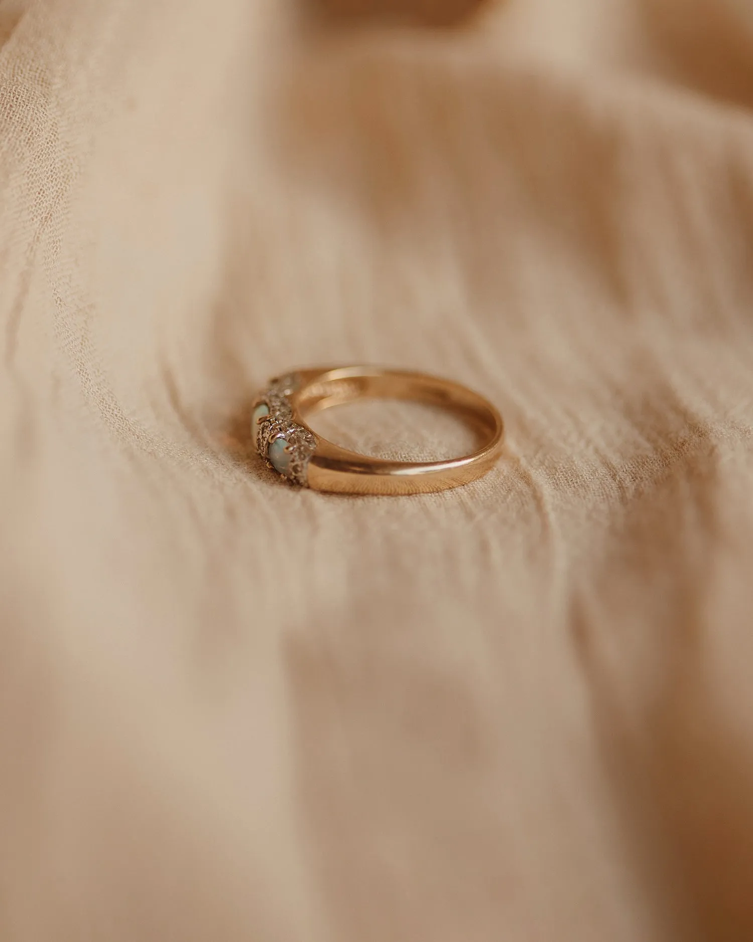 Roberta 9ct Gold Vintage Opal & Diamond Ring sold by Rock n Rose product image thumbnail 5