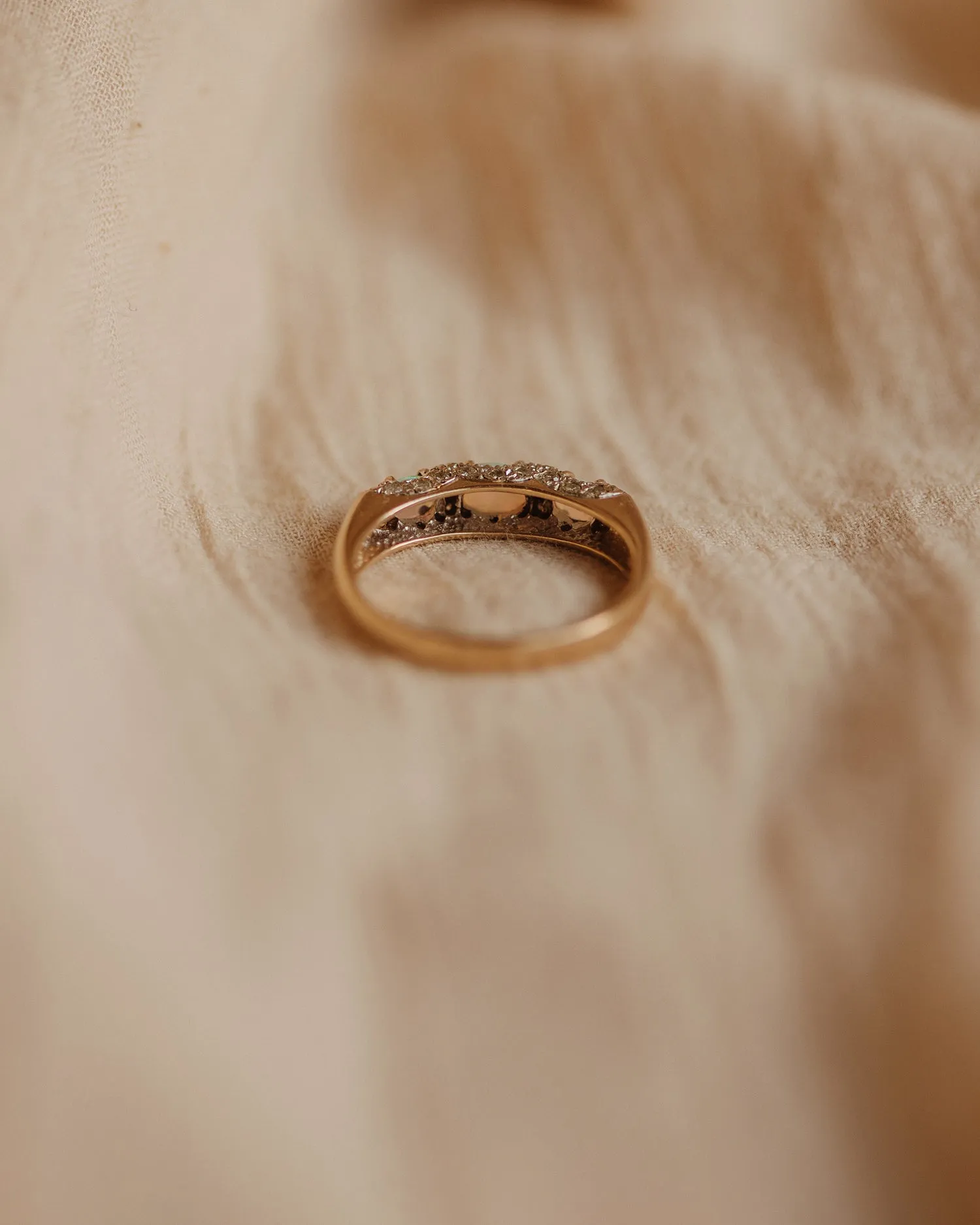 Roberta 9ct Gold Vintage Opal & Diamond Ring sold by Rock n Rose product image thumbnail 4