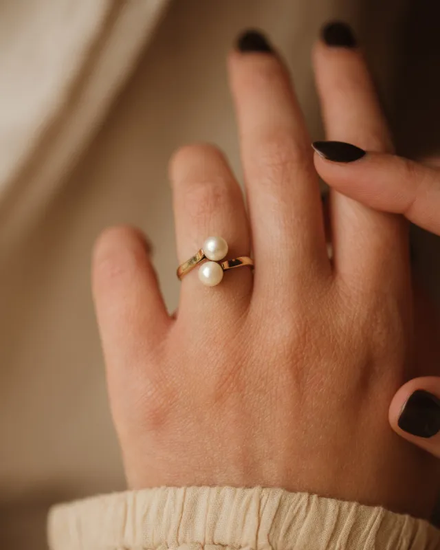 Dorothea 1967 9ct Gold Pearl Ring sold by Rock n Rose