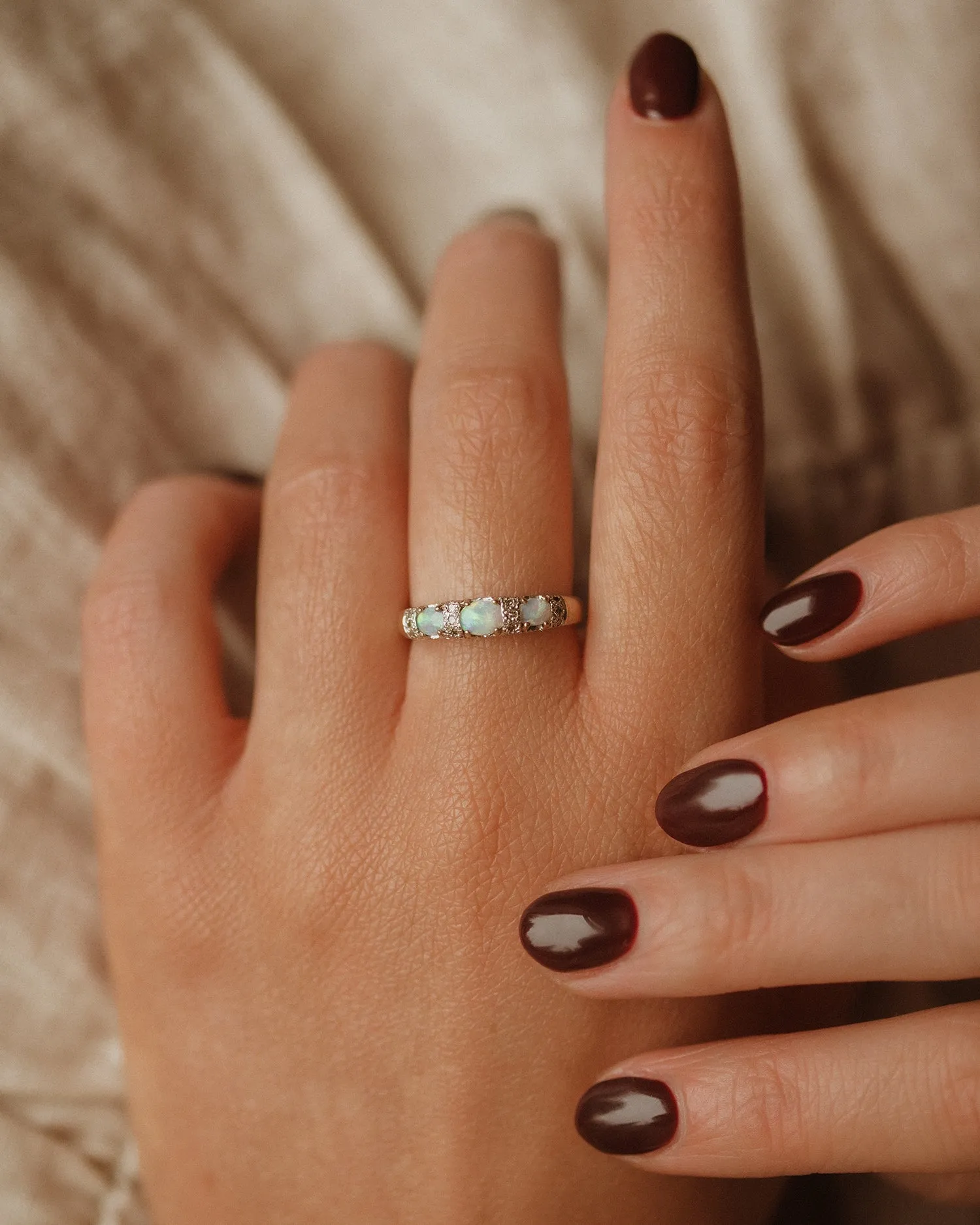 Roberta 9ct Gold Vintage Opal & Diamond Ring sold by Rock n Rose product image thumbnail 2