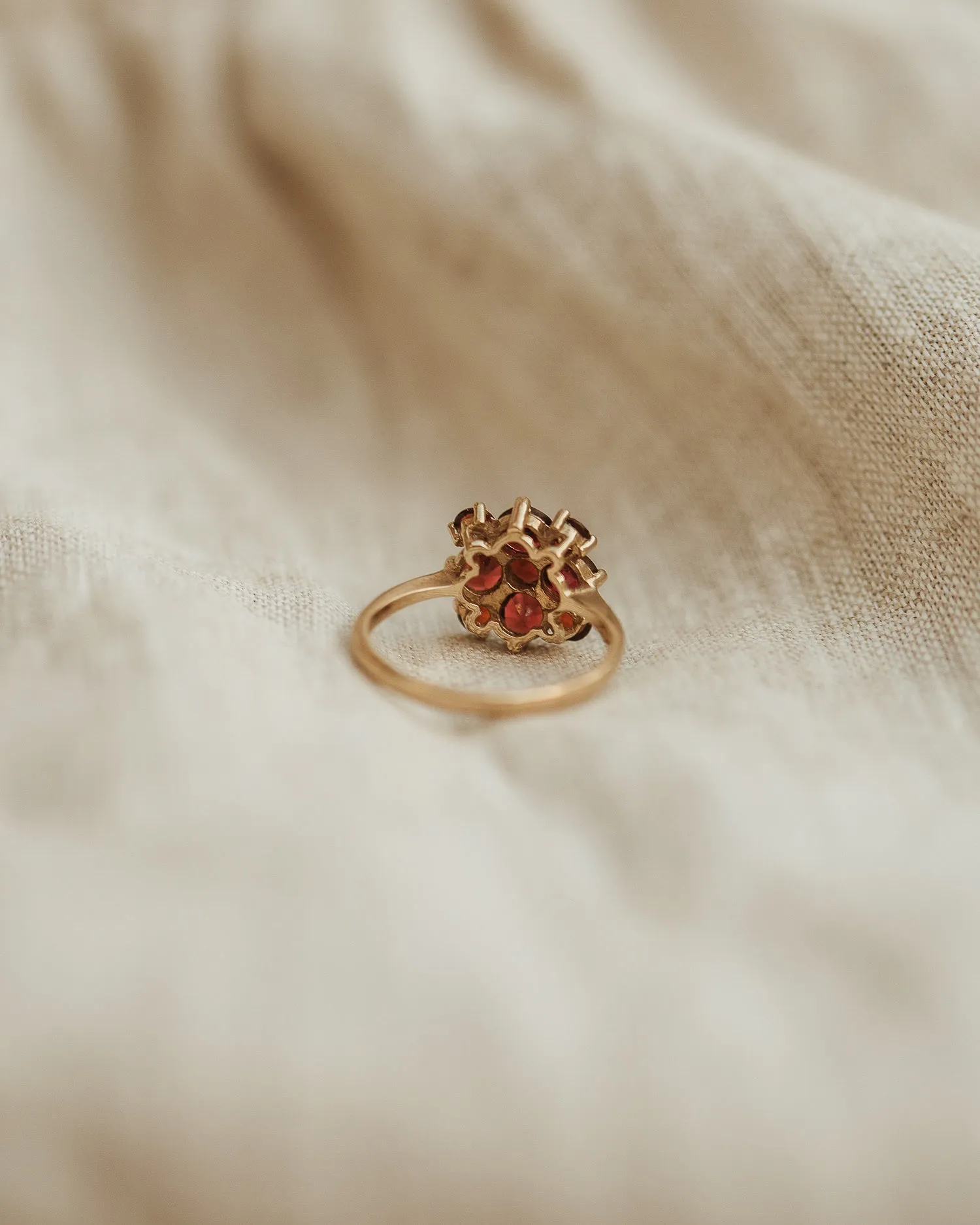 Ida 1977 9ct Gold Garnet Cluster Ring sold by Rock n Rose product image thumbnail 4