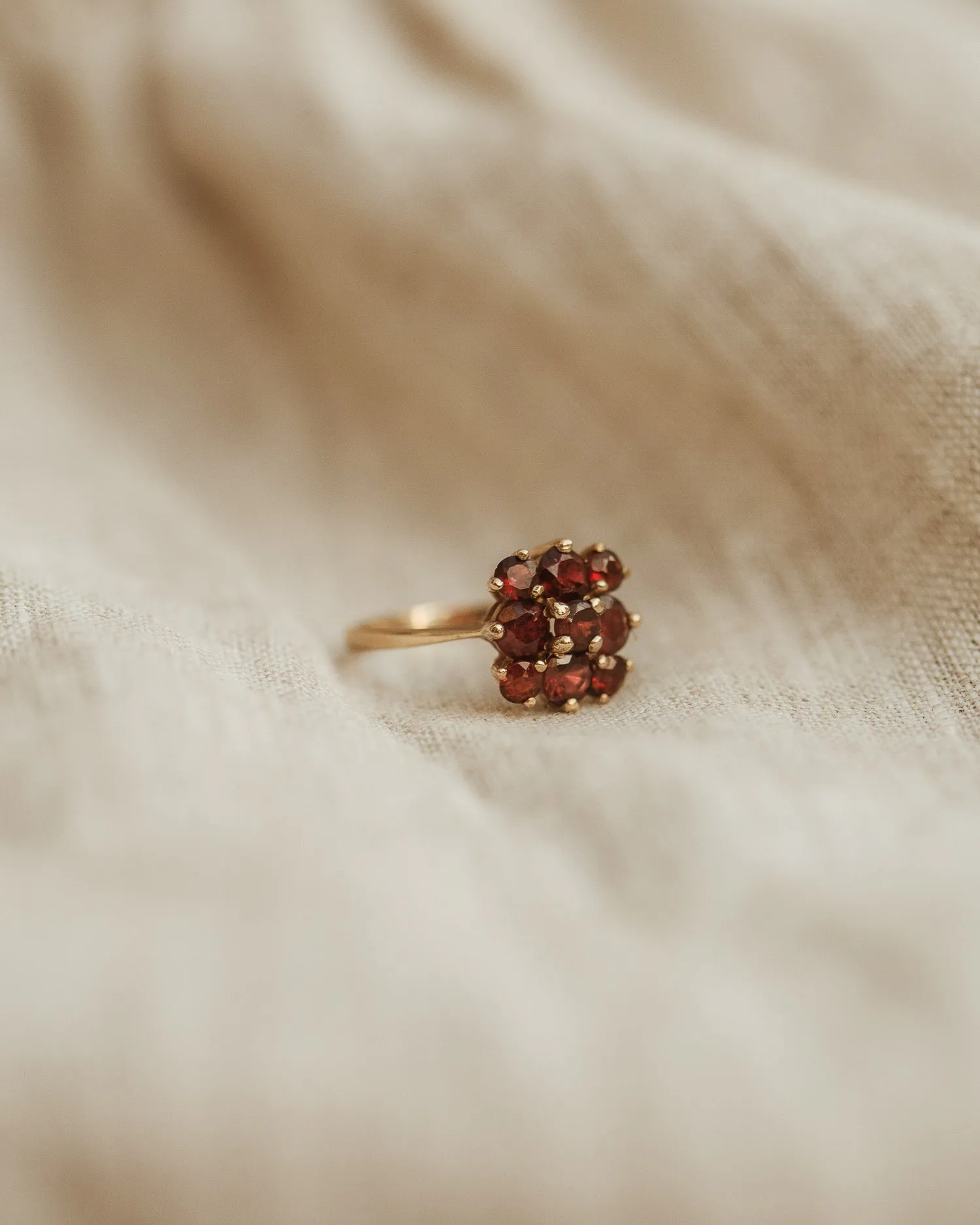 Ida 1977 9ct Gold Garnet Cluster Ring sold by Rock n Rose product image thumbnail 3
