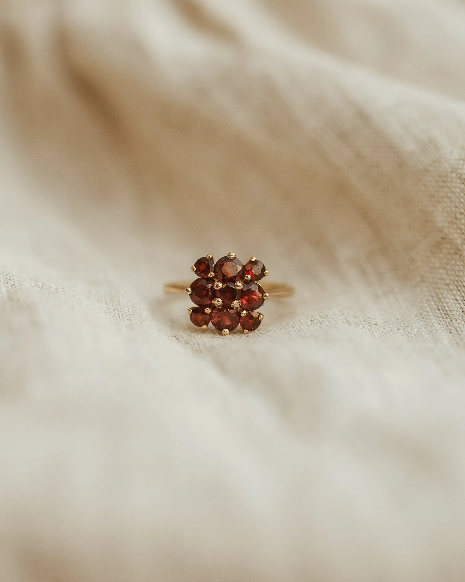 Ida 1977 9ct Gold Garnet Cluster Ring sold by Rock n Rose product image thumbnail 2
