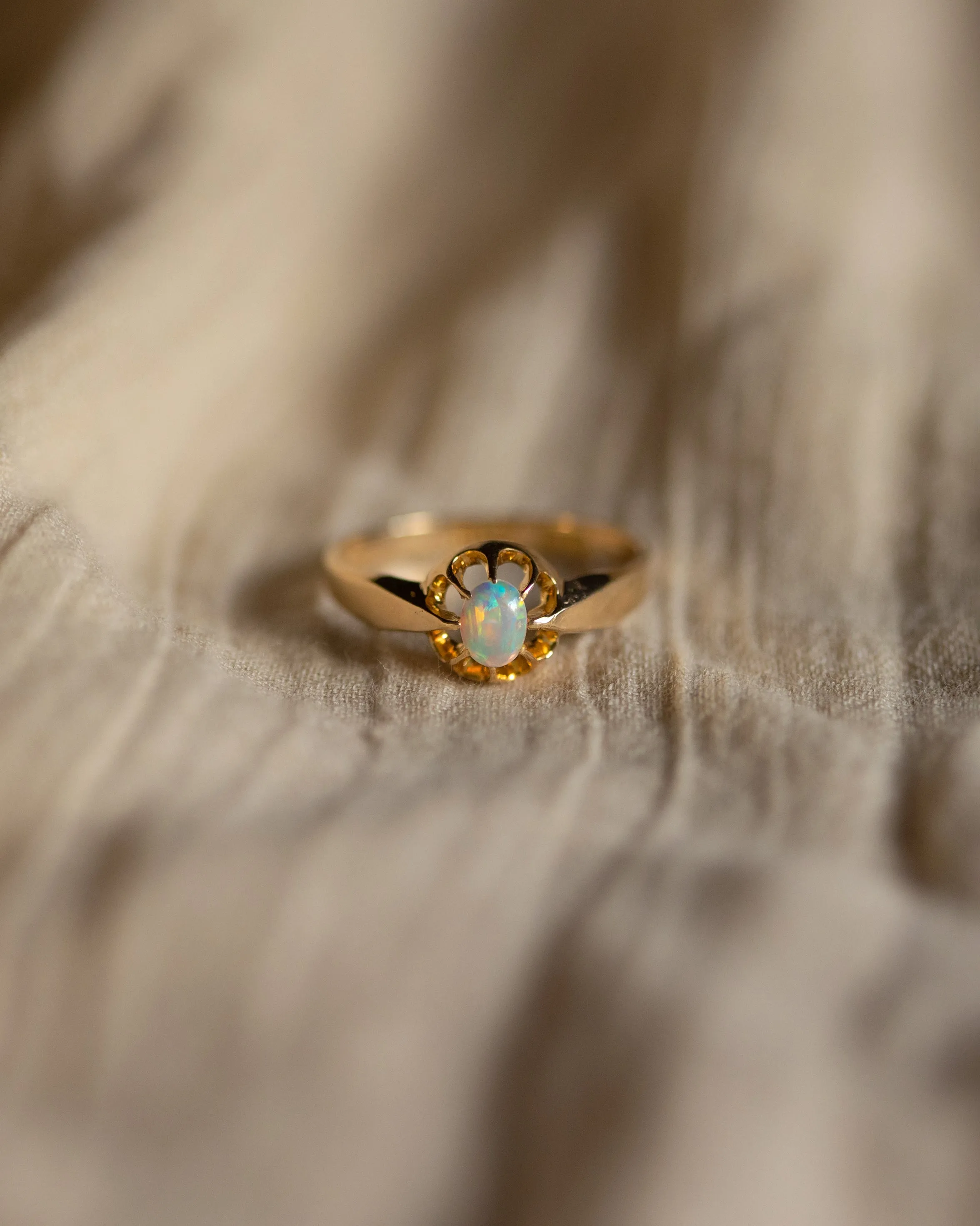 Cecilia Antique 18ct Gold Opal Solitaire Ring sold by Rock n Rose product image thumbnail 3