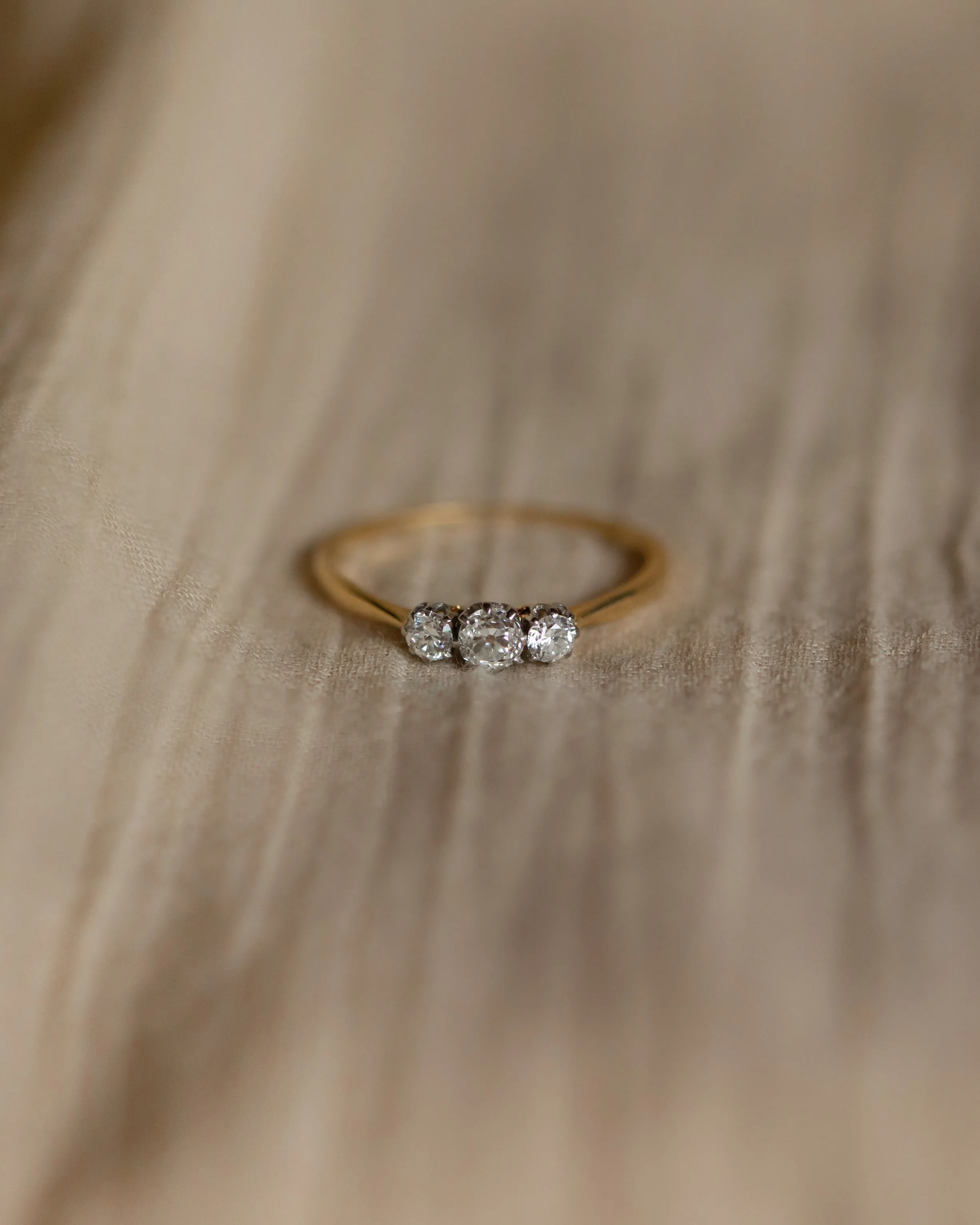 Jacinta Antique 18ct Gold Diamond Trilogy Ring sold by Rock n Rose product image thumbnail 3