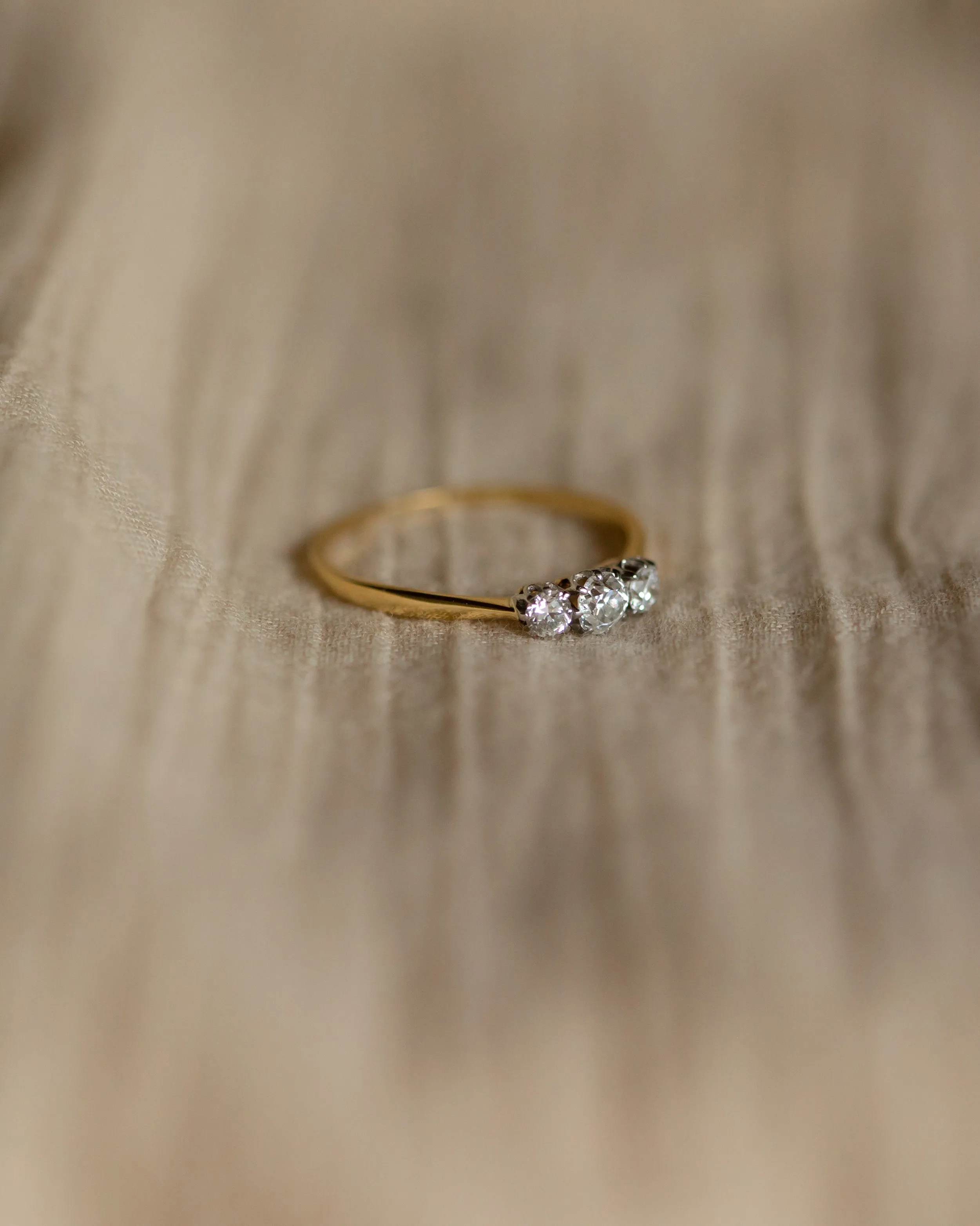 Jacinta Antique 18ct Gold Diamond Trilogy Ring sold by Rock n Rose product image thumbnail 4