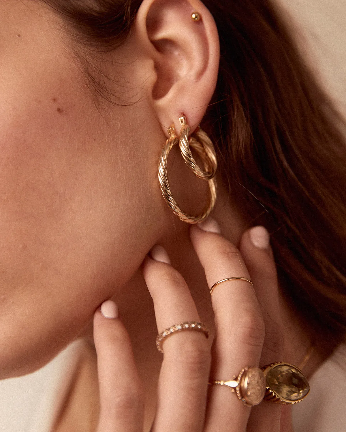 Etta Maxi Twisted Hoop Earrings sold by Rock n Rose product image thumbnail 4