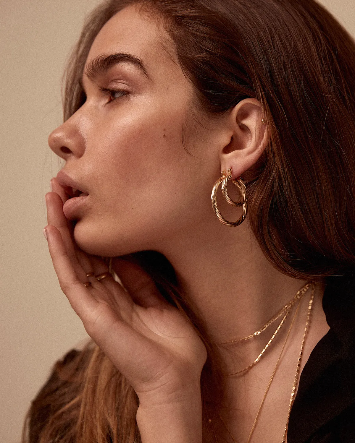 Etta Maxi Twisted Hoop Earrings sold by Rock n Rose product image thumbnail 3