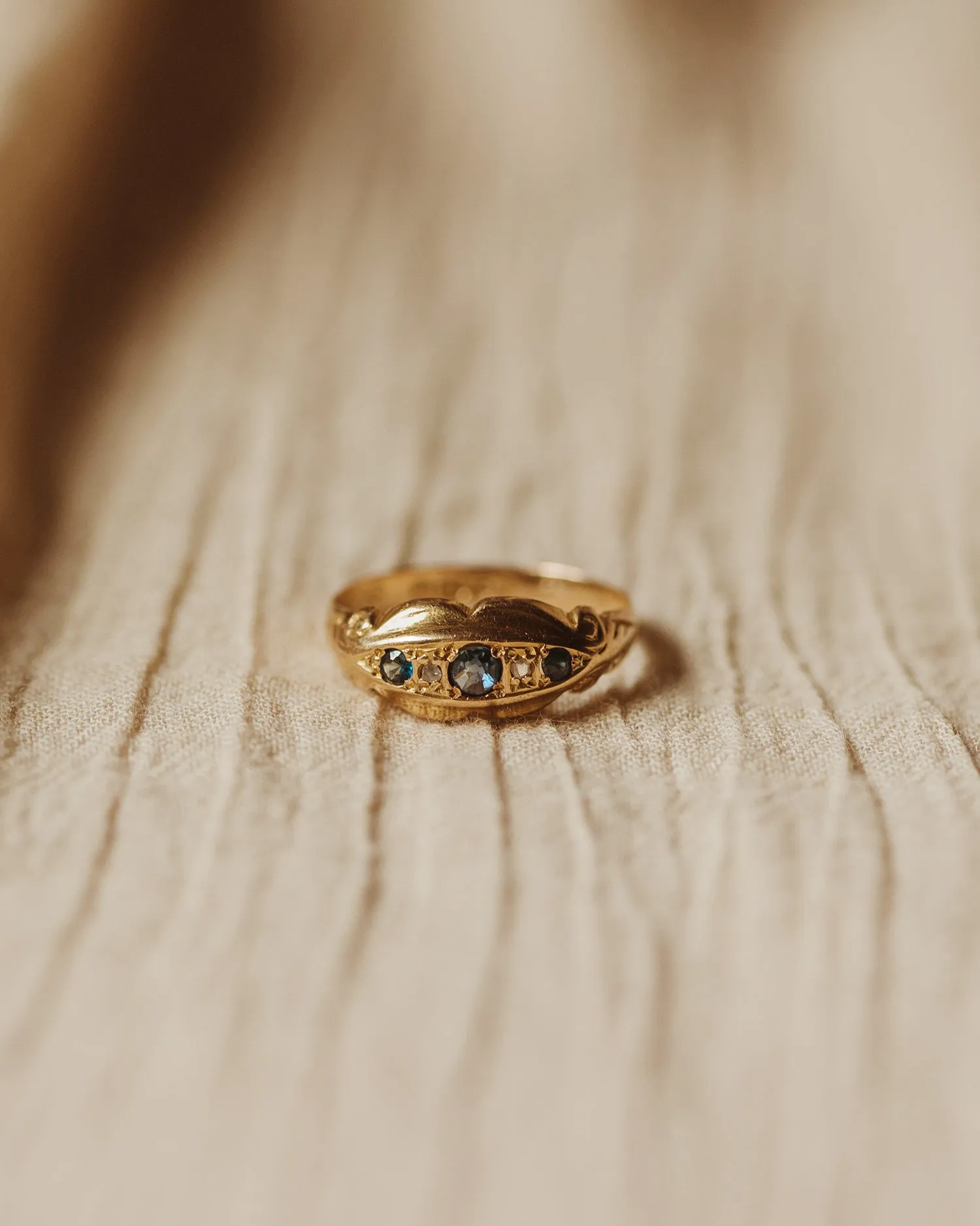 Mary 18ct Gold Sapphire & Diamond Ring sold by Rock n Rose product image thumbnail 2