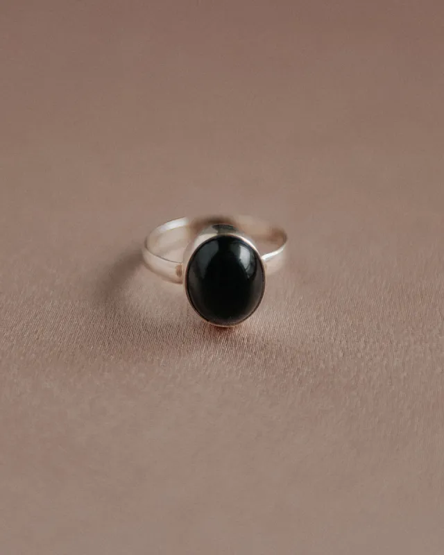 Ebba Sterling Silver Gemstone Ring - Black Onyx sold by Rock n Rose