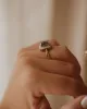 Norma Vintage 9ct Gold Blue Topaz & Diamond Ring sold by Rock n Rose