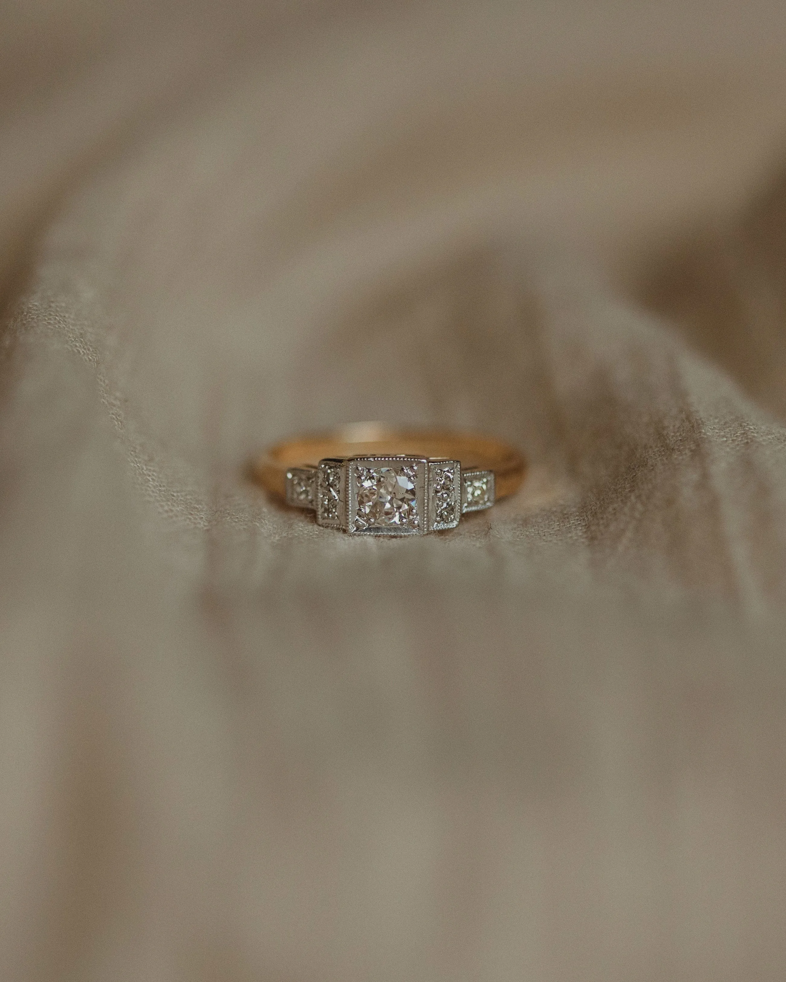 Margot Antique Art Deco 18ct Gold Diamond Ring sold by Rock n Rose product image thumbnail 3