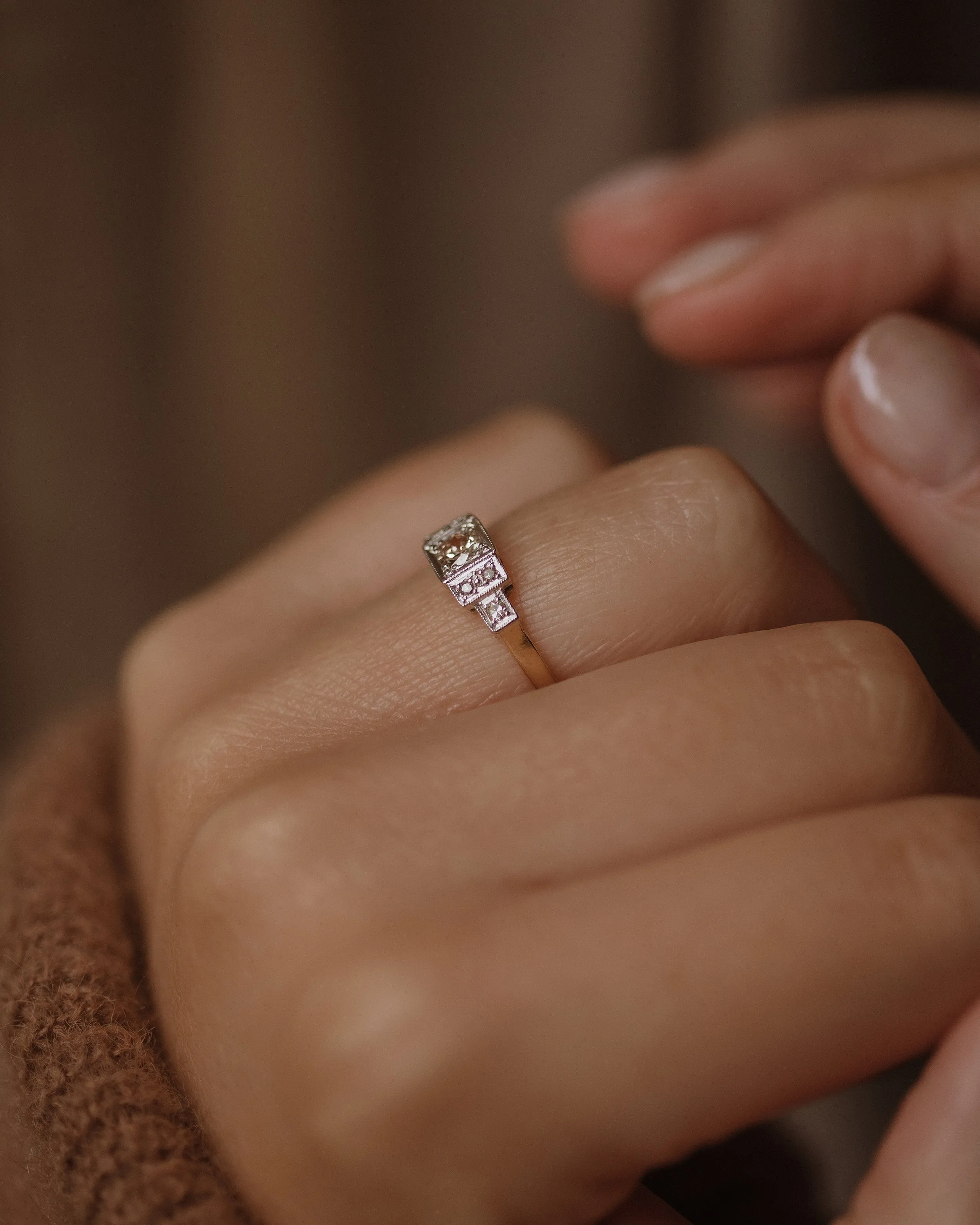 Margot Antique Art Deco 18ct Gold Diamond Ring sold by Rock n Rose product image thumbnail 2