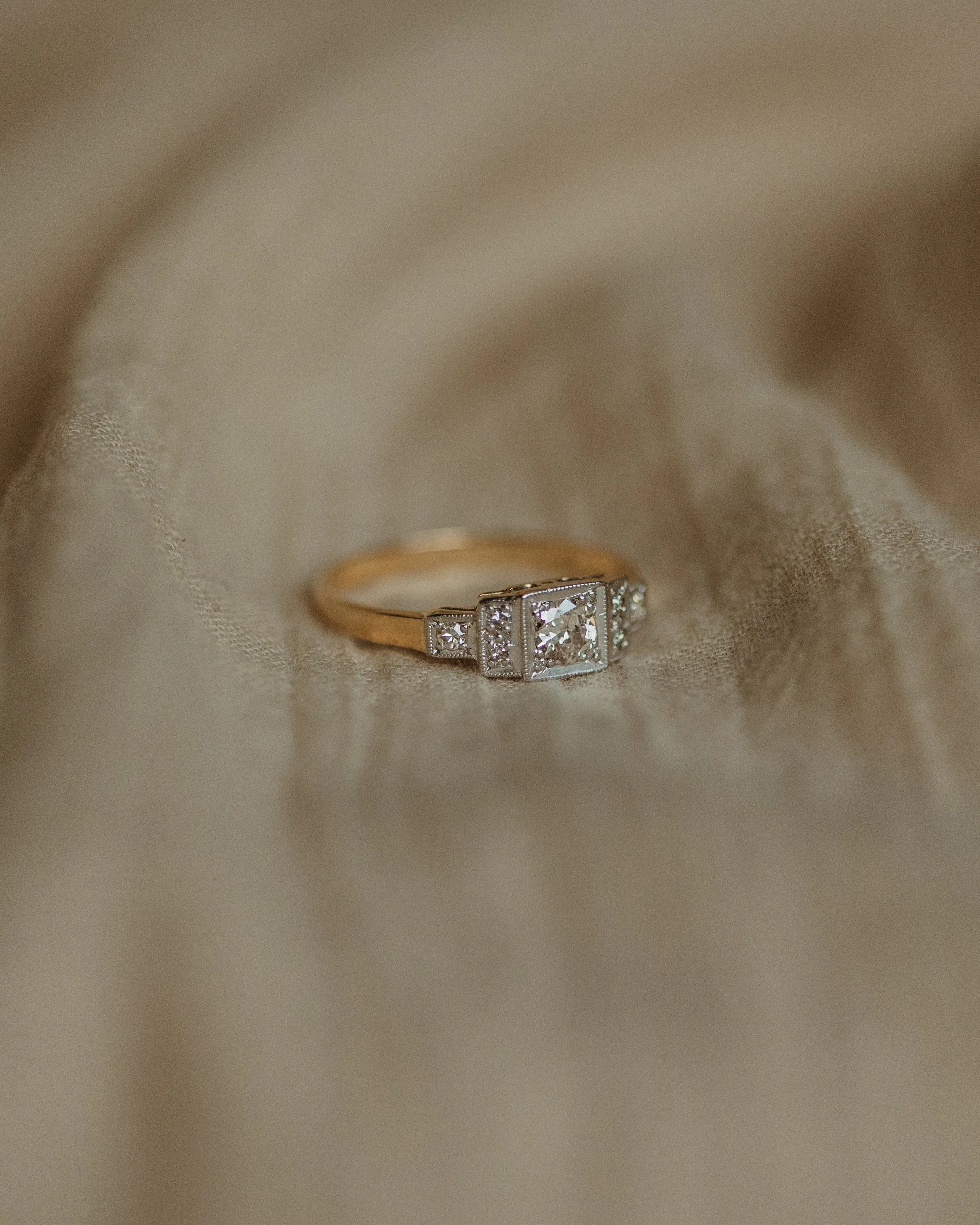 Margot Antique Art Deco 18ct Gold Diamond Ring sold by Rock n Rose product image thumbnail 4