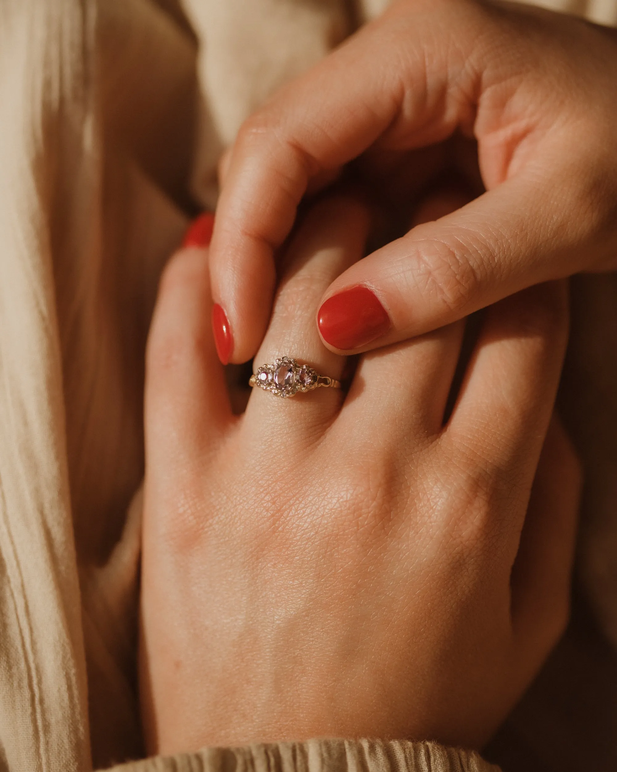 Antoinette 1987 9ct Gold Amethyst & Diamond Ring sold by Rock n Rose product image thumbnail 2