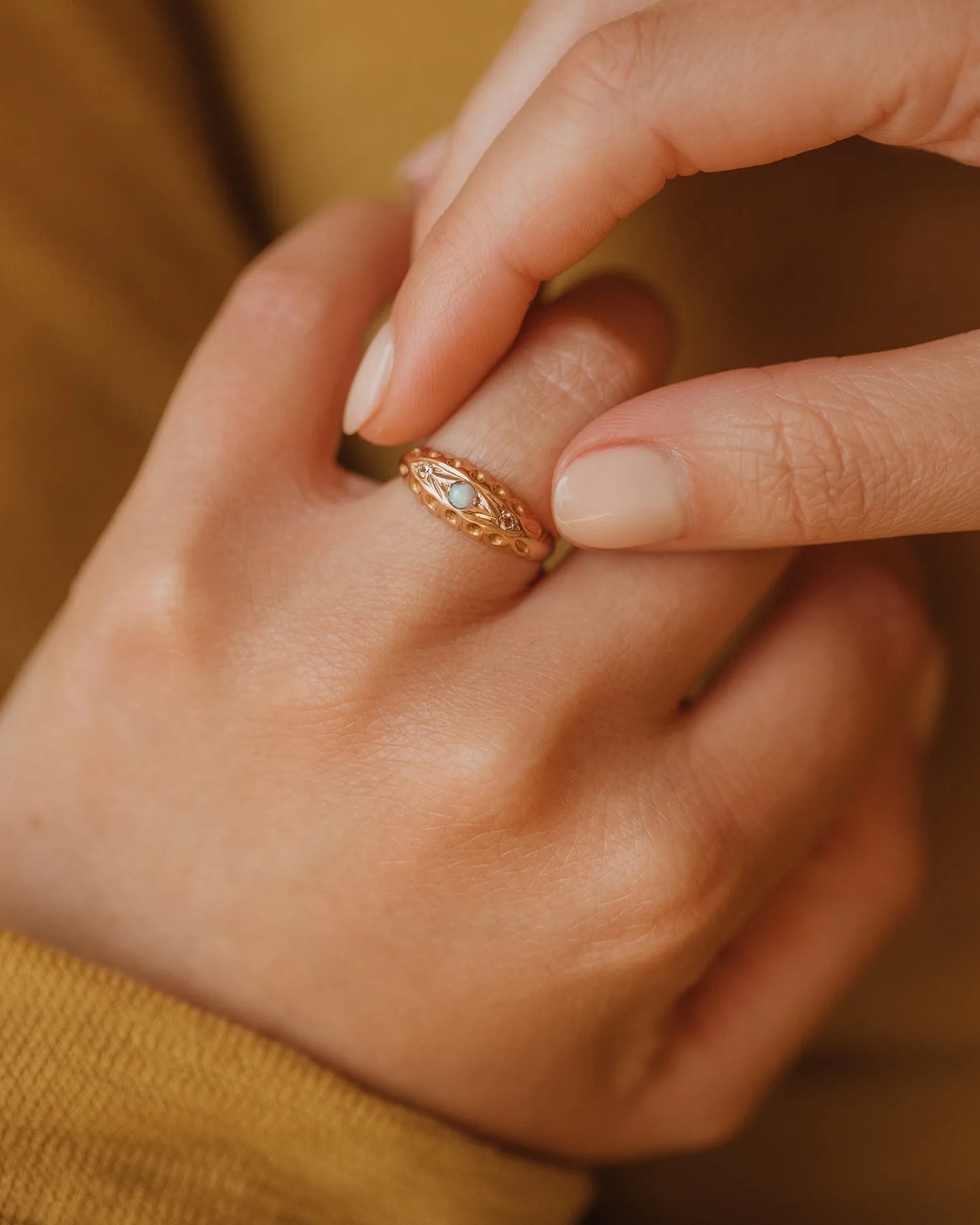 Mabel 1919 9ct Gold Opal Gypsy Ring sold by Rock n Rose product image thumbnail 5