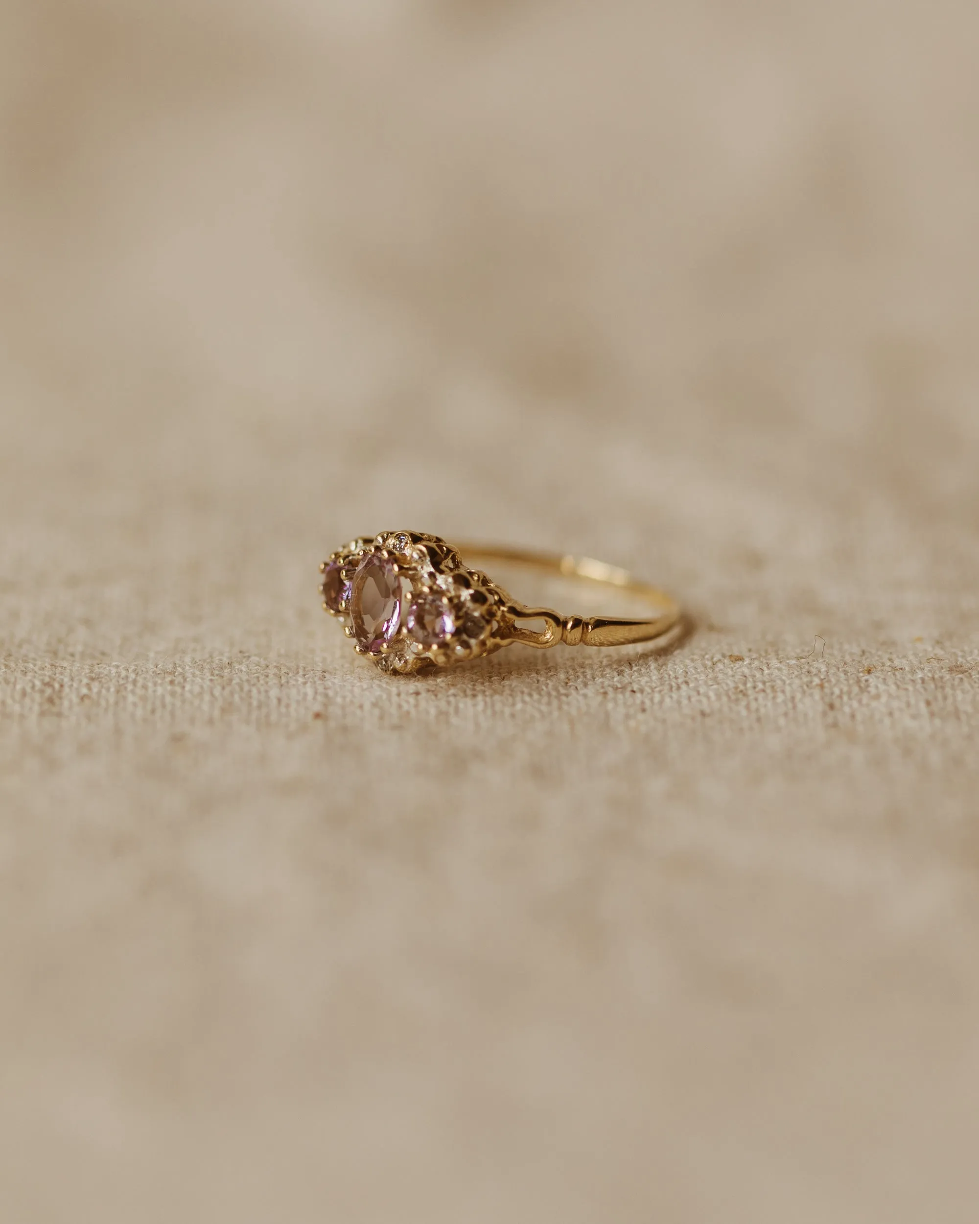 Antoinette 1987 9ct Gold Amethyst & Diamond Ring sold by Rock n Rose product image thumbnail 3