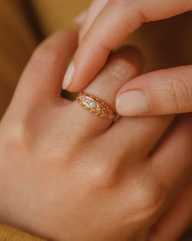 Mabel 1919 9ct Gold Opal Gypsy Ring sold by Rock n Rose