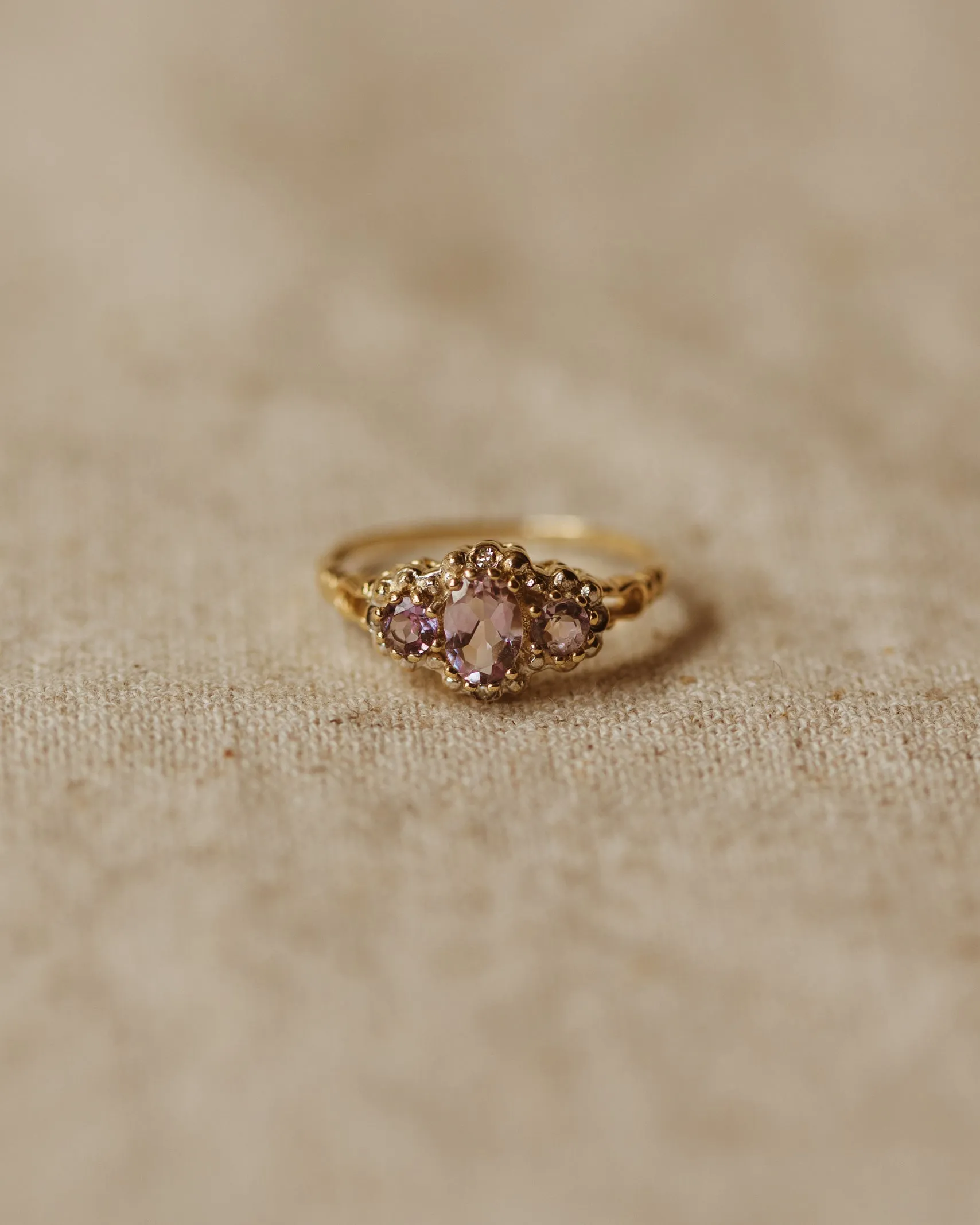 Antoinette 1987 9ct Gold Amethyst & Diamond Ring sold by Rock n Rose