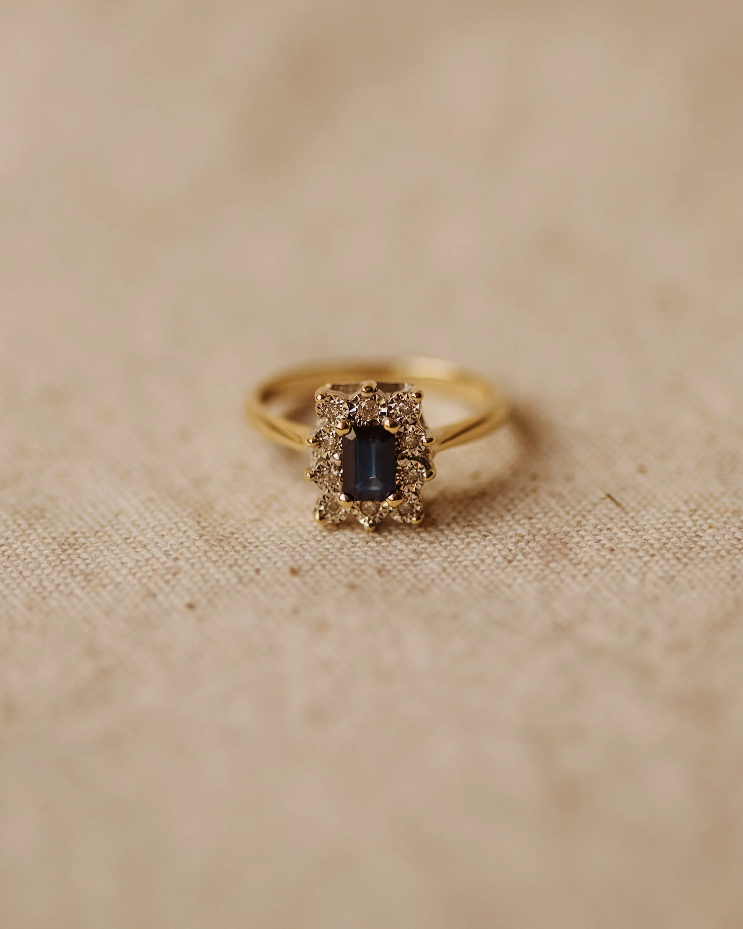 Charlotte Vintage 10ct Gold Sapphire & Diamond Ring sold by Rock n Rose product image thumbnail 2