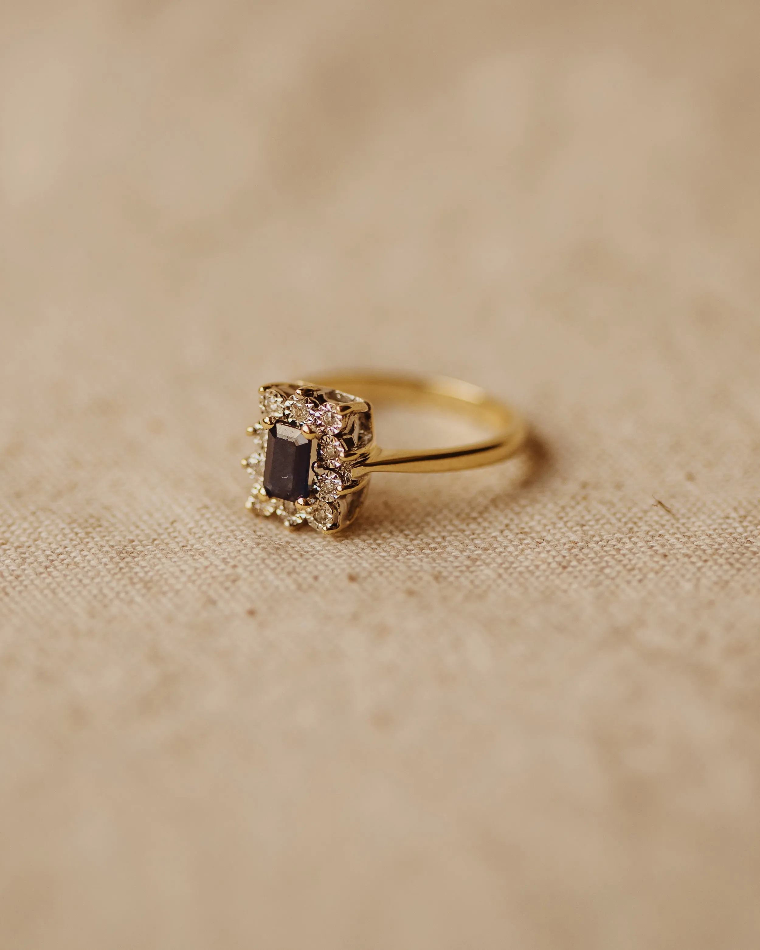 Charlotte Vintage 10ct Gold Sapphire & Diamond Ring sold by Rock n Rose product image thumbnail 4