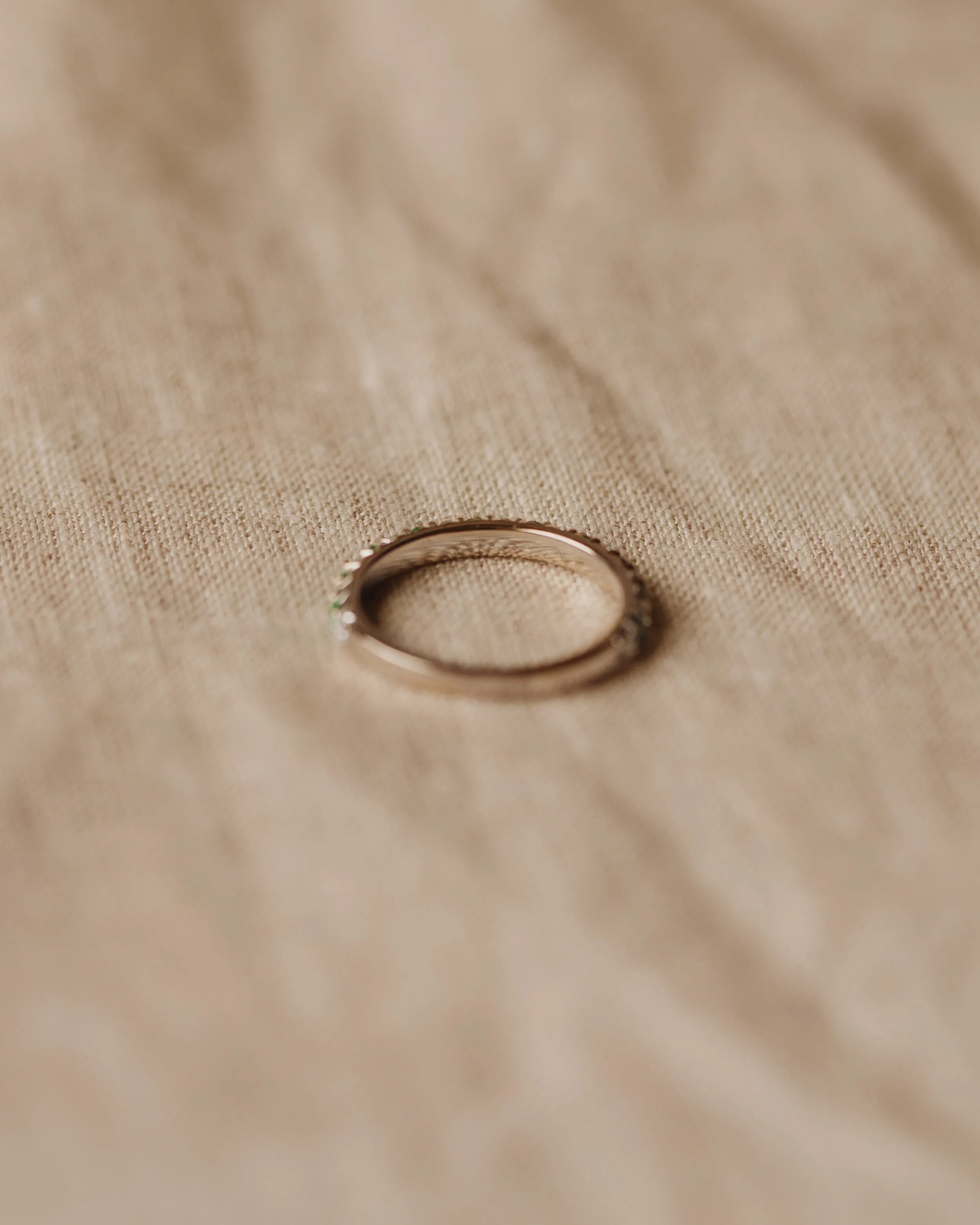 Henrietta 18ct White Gold Emerald & Diamond Half Eternity Ring sold by Rock n Rose product image thumbnail 5