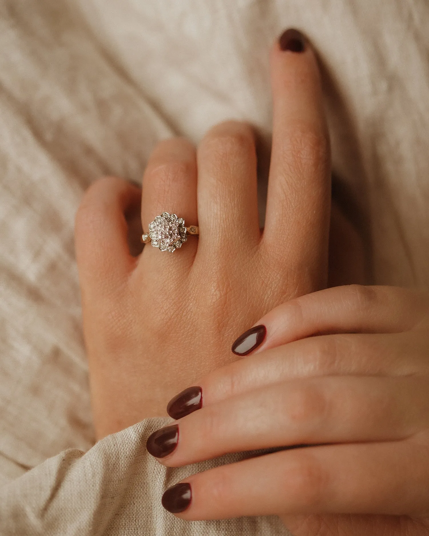 Phoebe 9ct Gold Diamond Cluster Ring sold by Rock n Rose