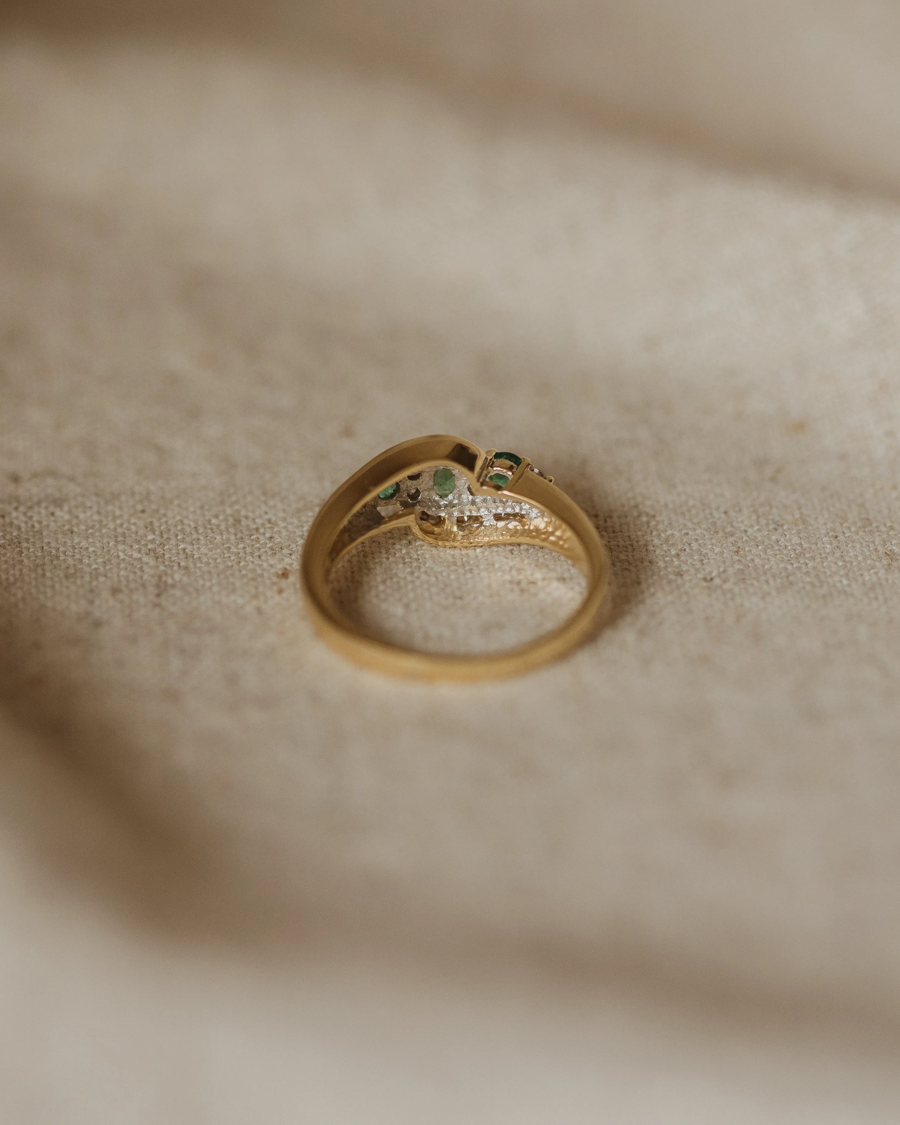 Dolores Vintage 18ct Gold Emerald & Diamond Ring sold by Rock n Rose product image thumbnail 5