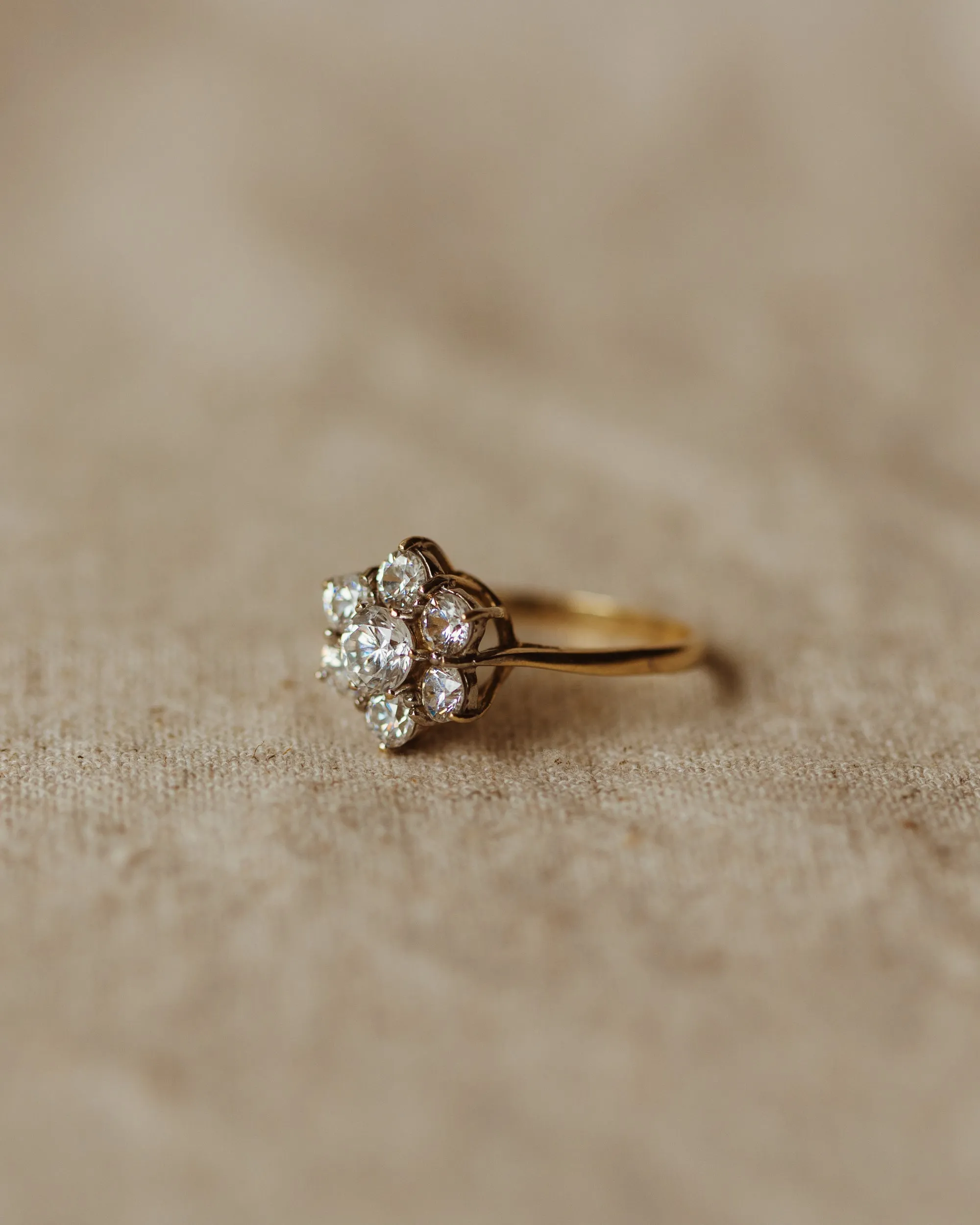 Celeste Vintage 9ct Gold Flower Cluster Ring sold by Rock n Rose product image thumbnail 5