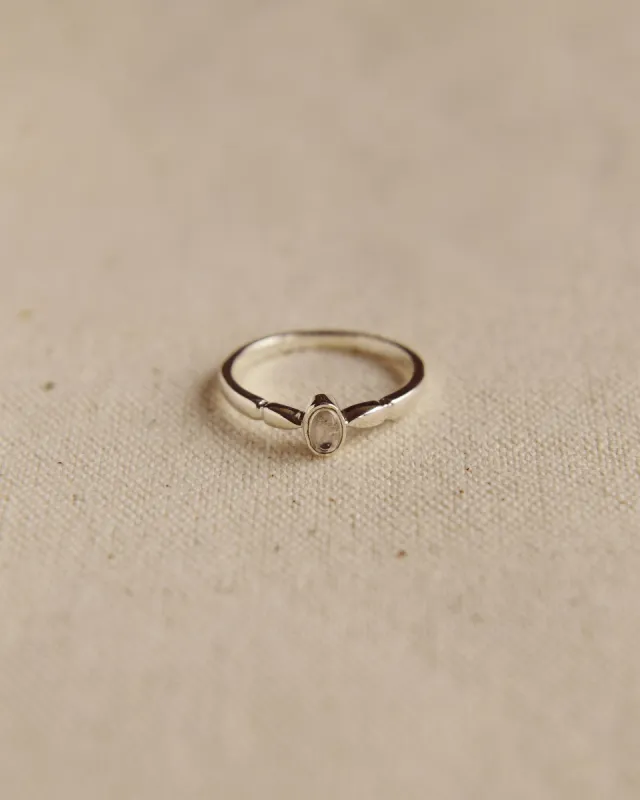 Joanie Sterling Silver Birthstone Ring - April sold by Rock n Rose