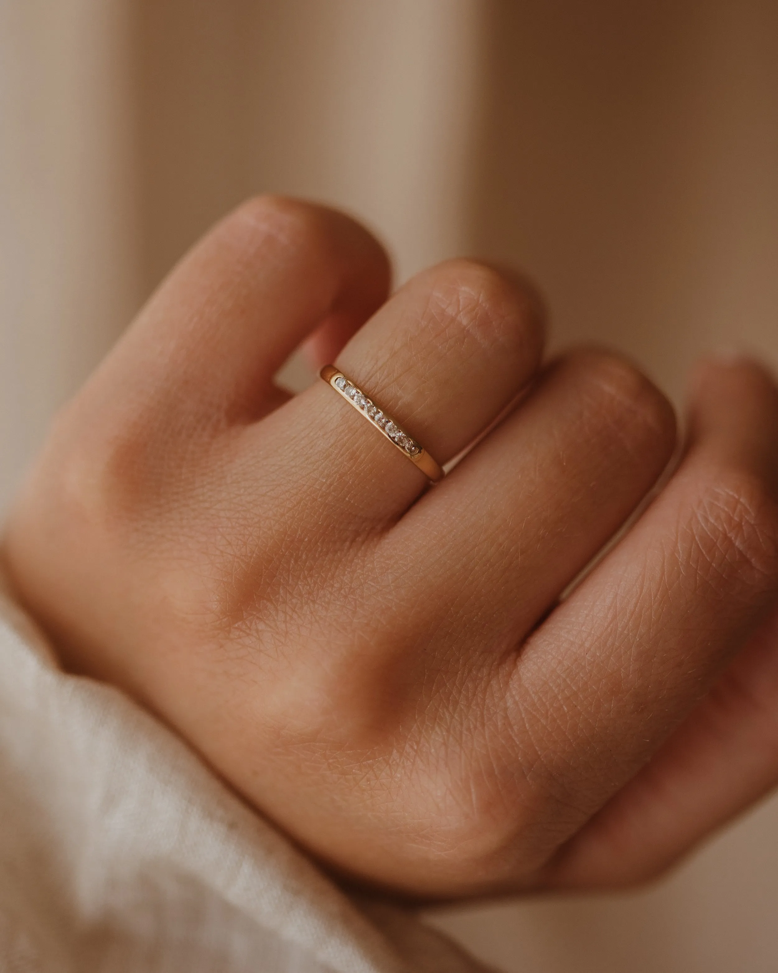 Ethel 1985 18ct Gold Diamond Half Eternity Ring sold by Rock n Rose product image thumbnail 3