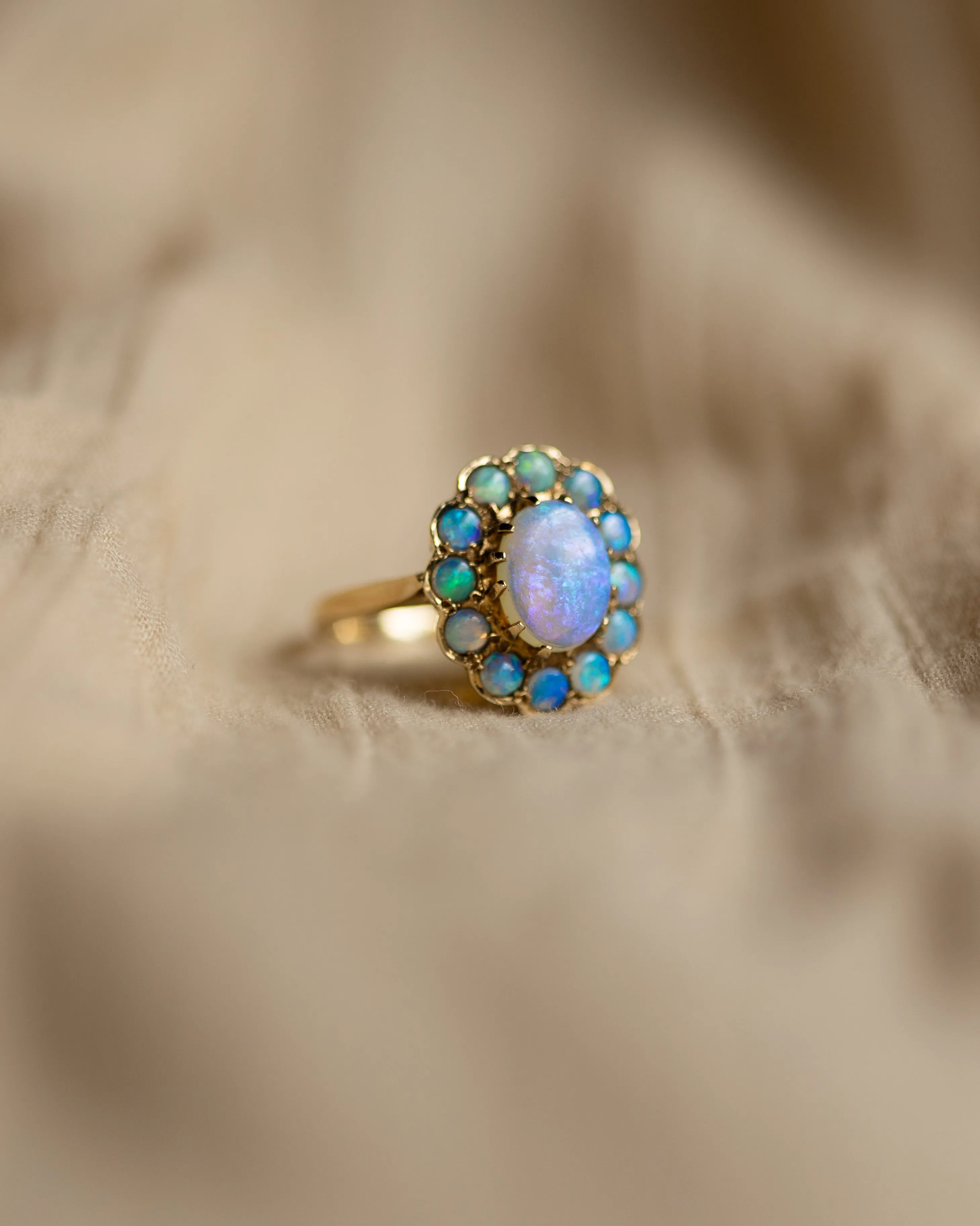 Mathilda 1991 Vintage 9ct Gold Opal Cluster Ring sold by Rock n Rose product image thumbnail 4