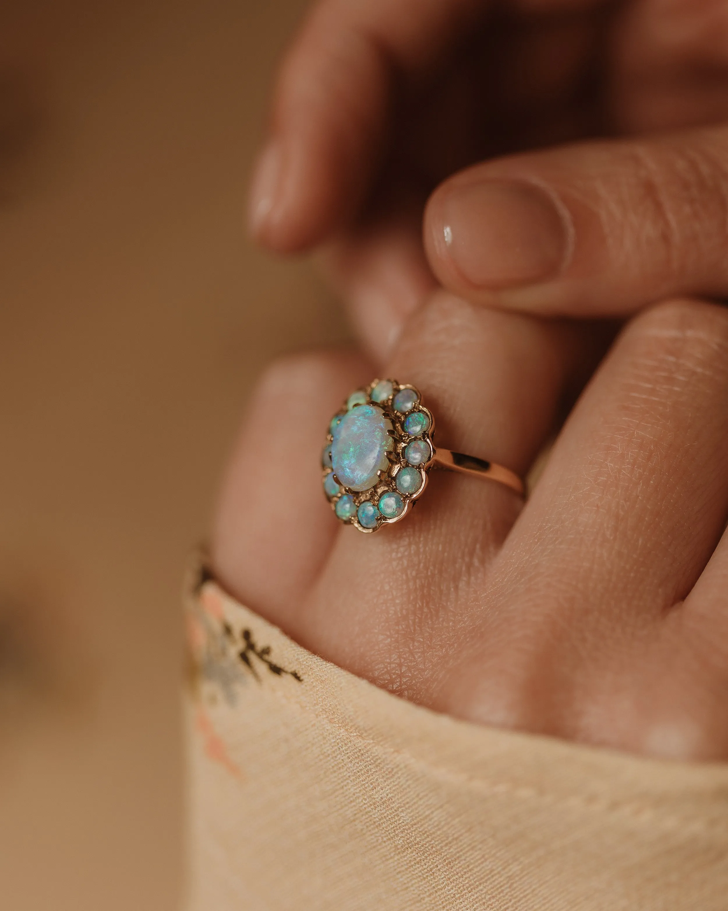 Mathilda 1991 Vintage 9ct Gold Opal Cluster Ring sold by Rock n Rose product image thumbnail 2