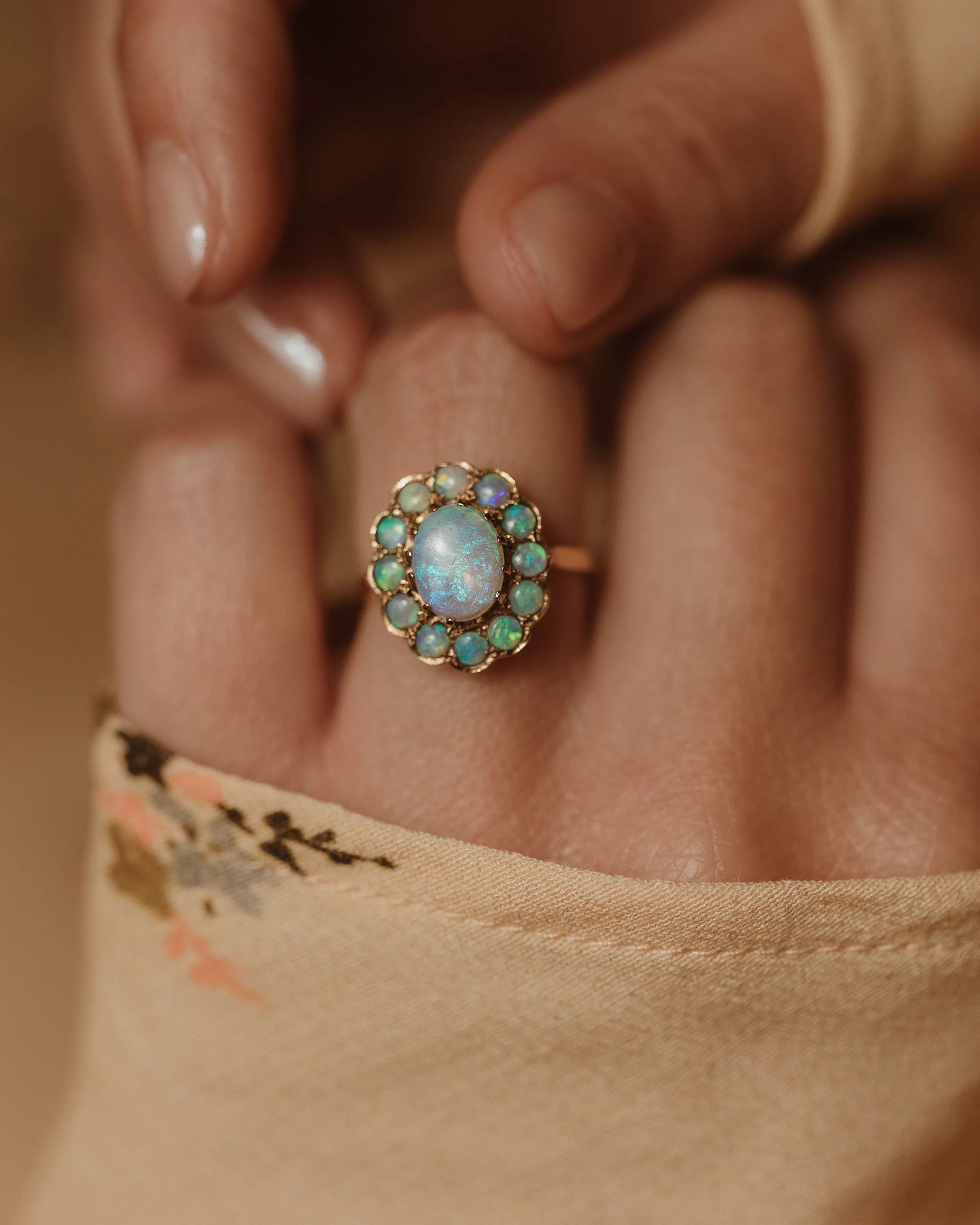 Mathilda 1991 Vintage 9ct Gold Opal Cluster Ring sold by Rock n Rose
