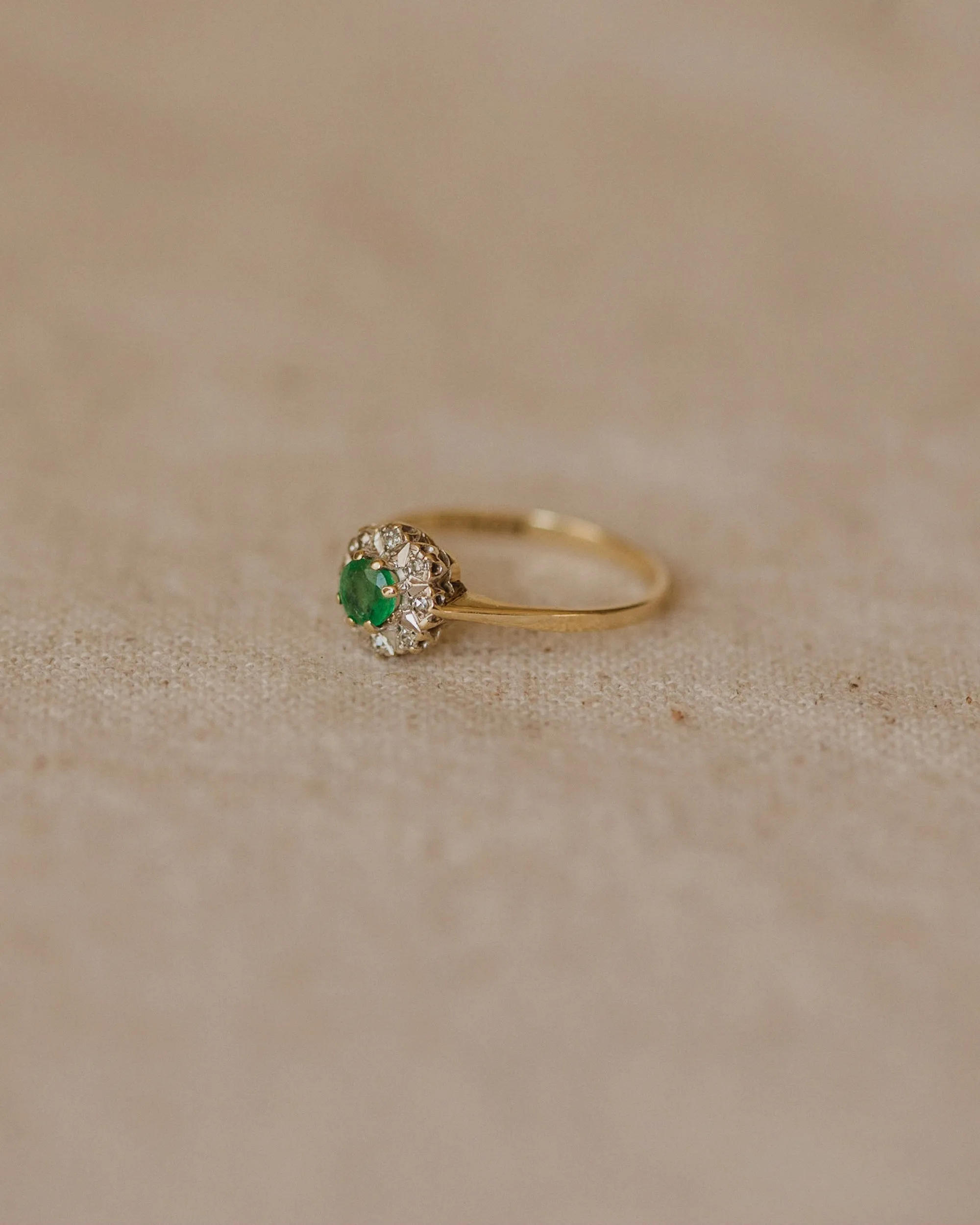 Marilou 1986 9ct Gold Emerald & Diamond Cluster Ring sold by Rock n Rose product image thumbnail 4