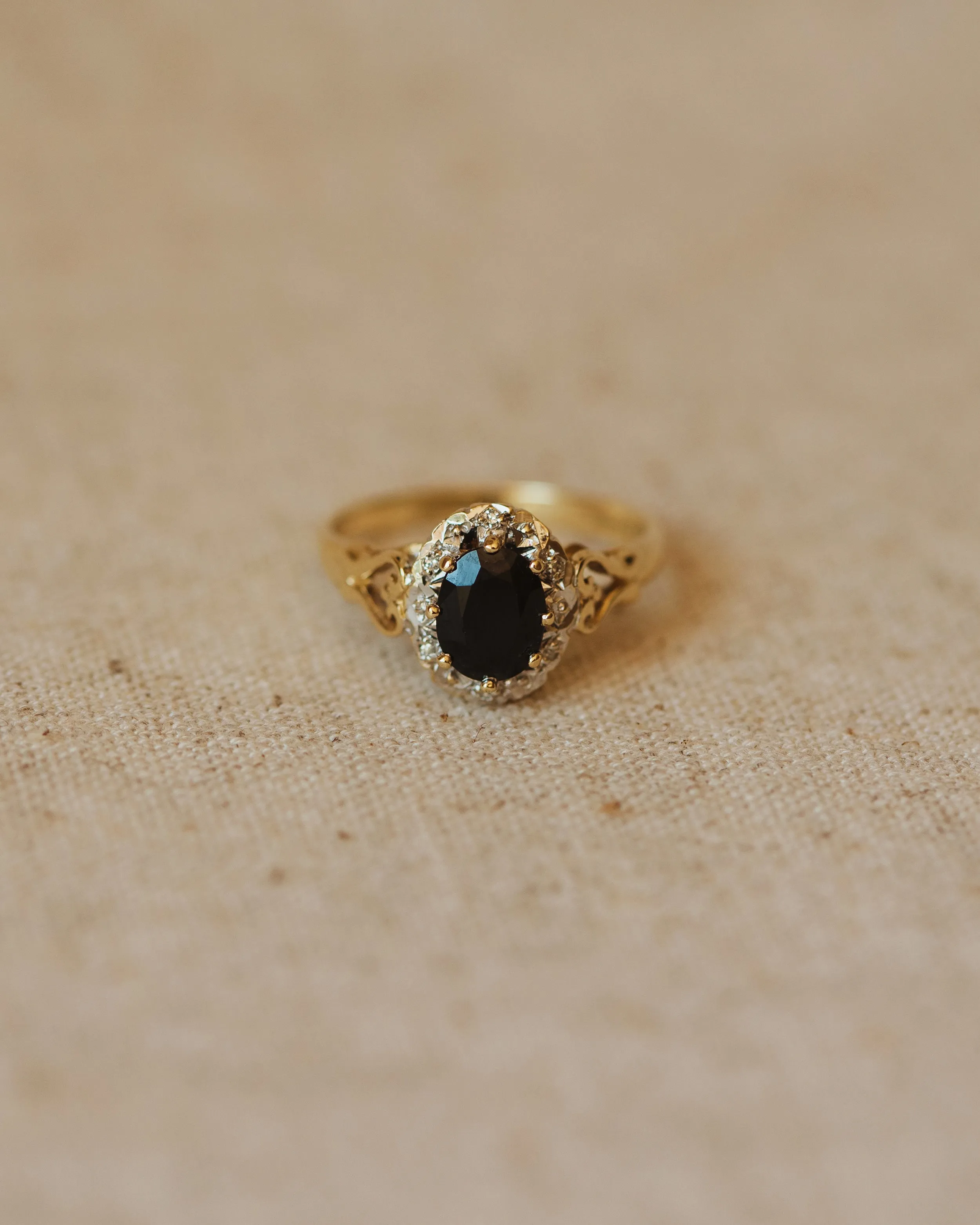 Peggy Vintage 9ct Gold Sapphire & Diamond Ring sold by Rock n Rose